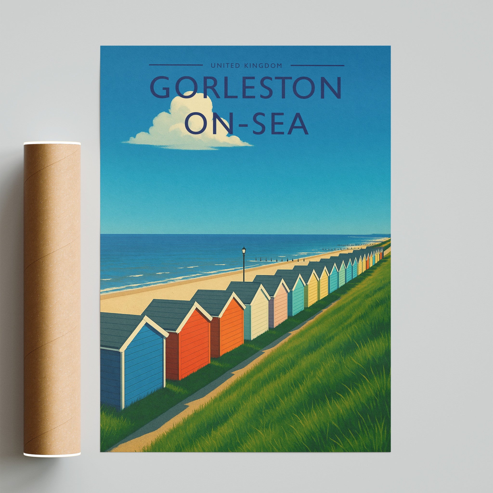 Gorleston-on-Sea Travel Poster - fine art print with shipping tube