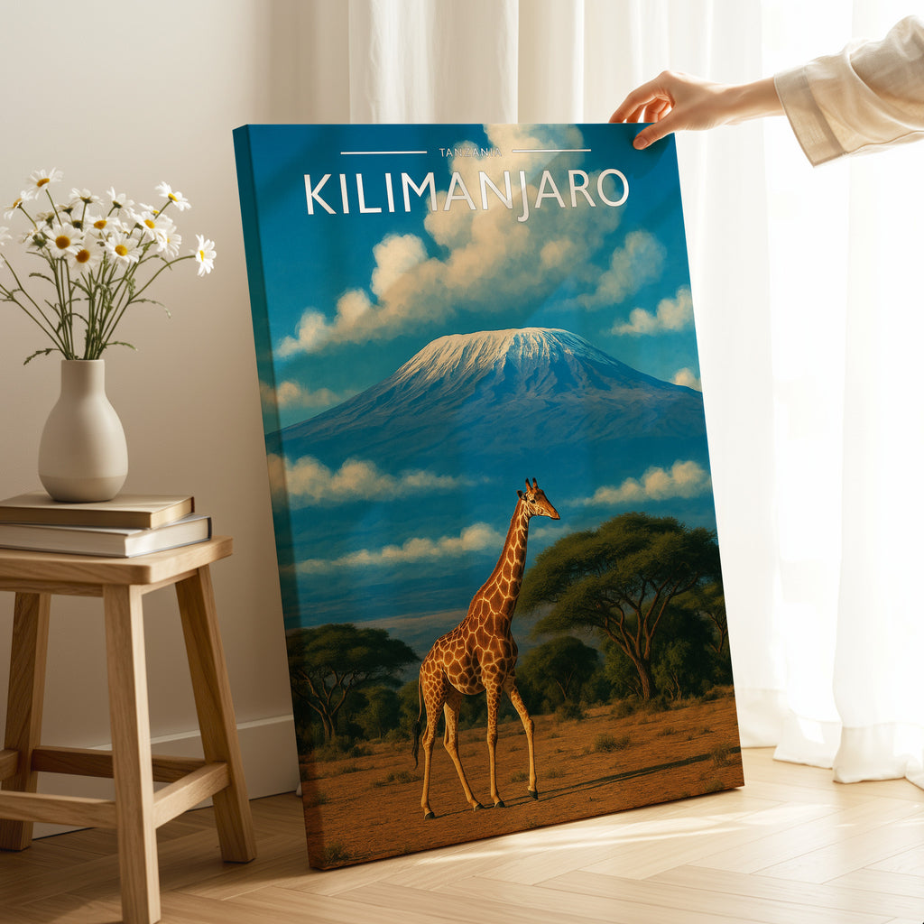Kilimanjaro Travel Poster as a gallery-wrapped canvas