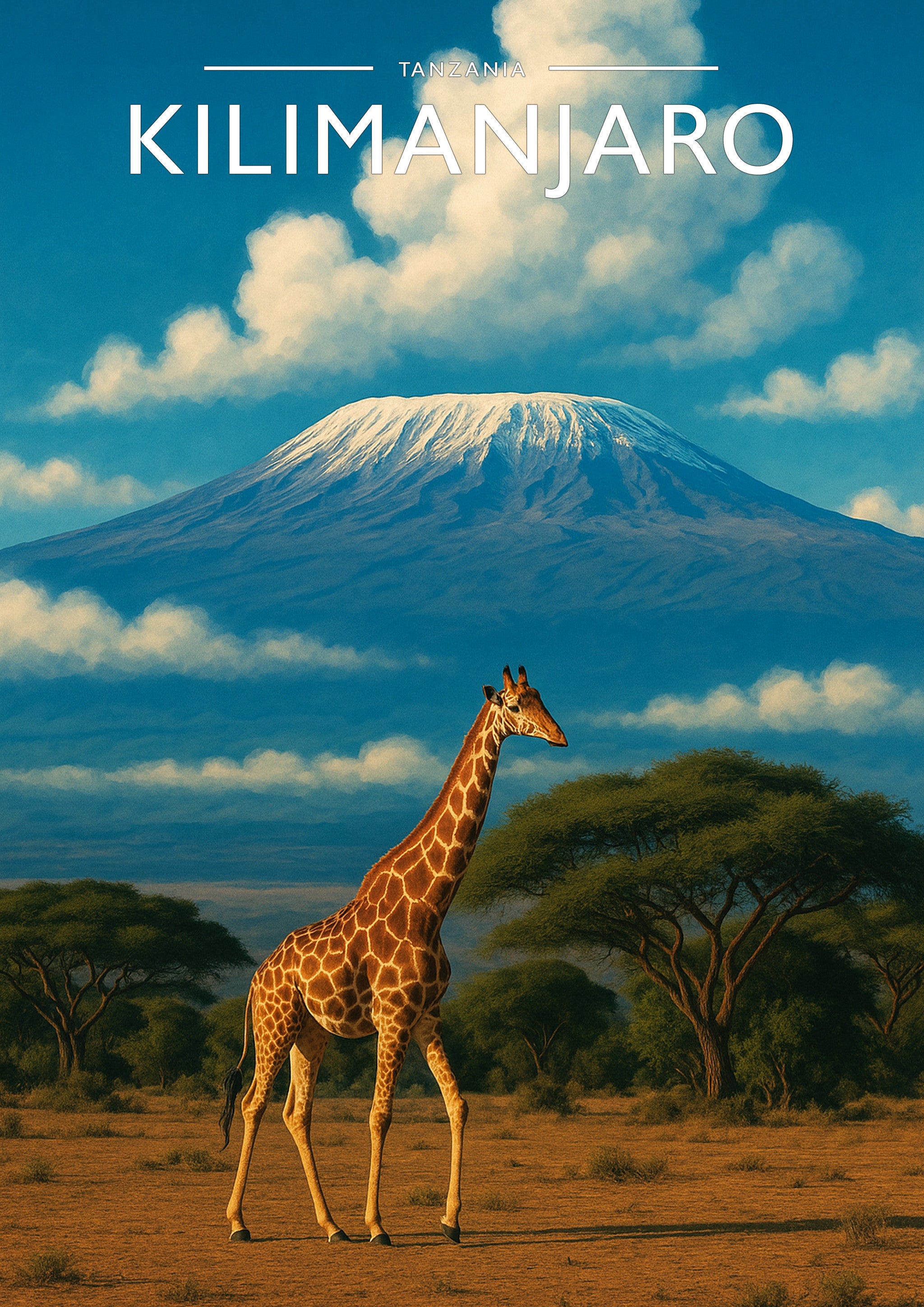 Kilimanjaro Travel Poster - A4 travel poster print