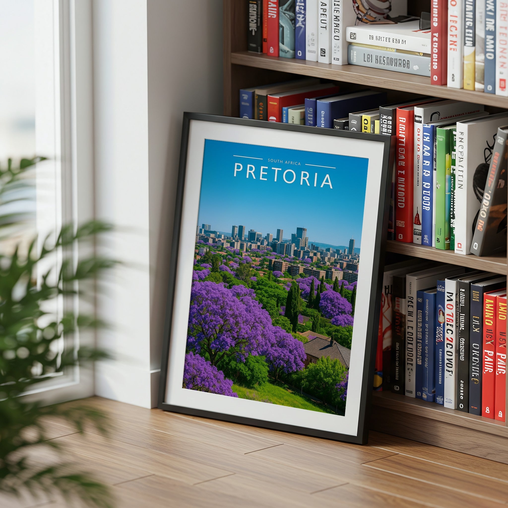 Pretoria Travel Poster mounted in a black frame