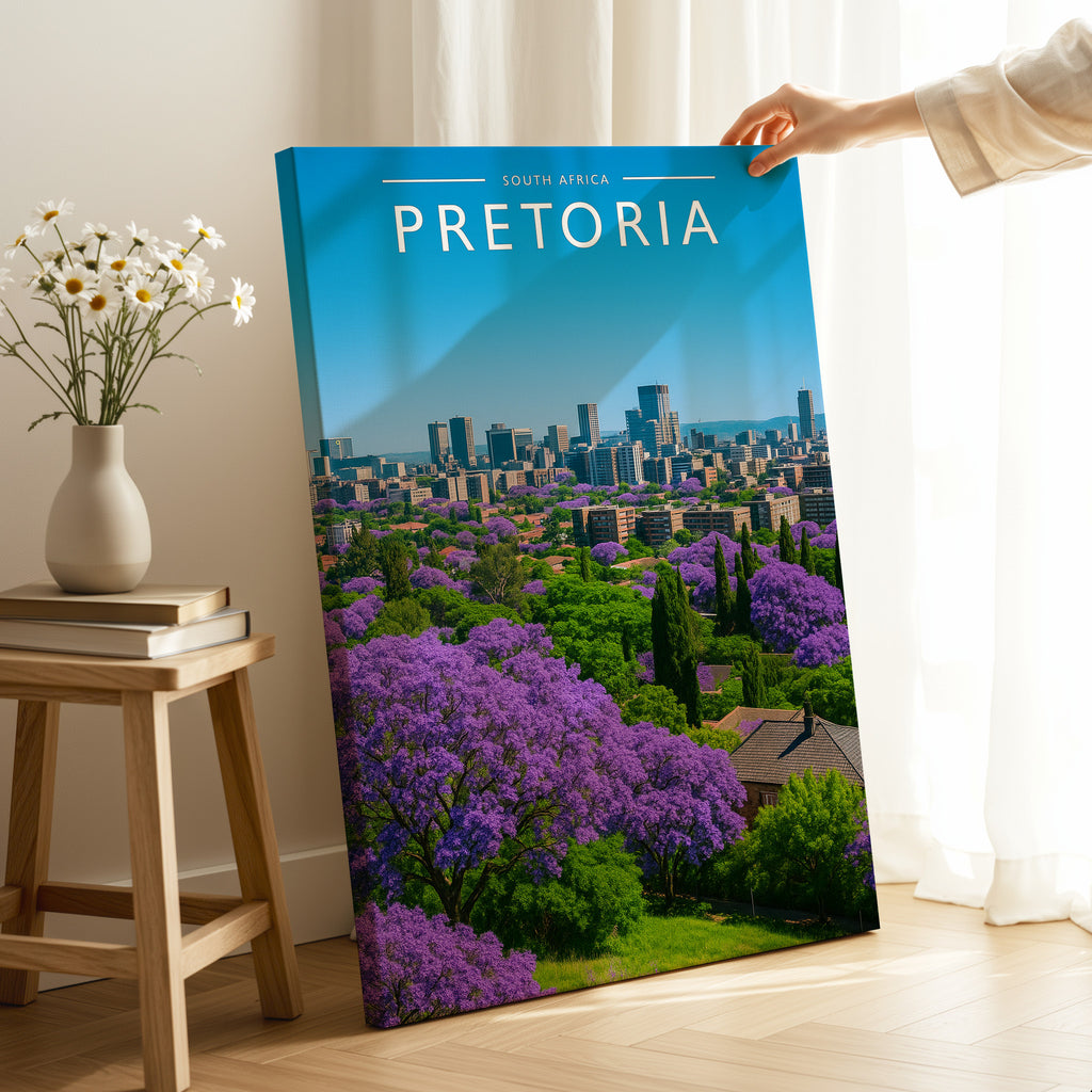 Pretoria Travel Poster as a gallery-wrapped canvas