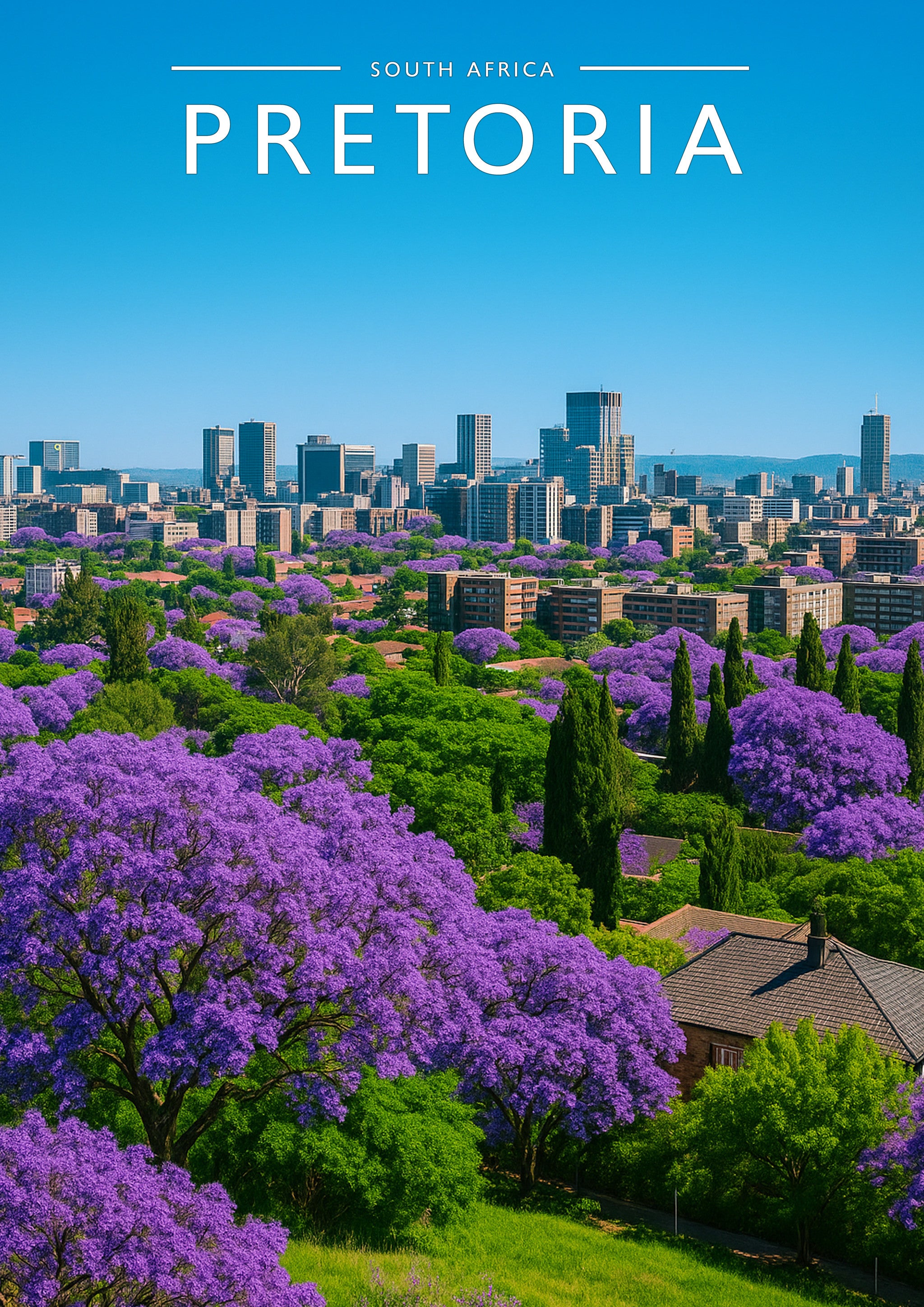 Pretoria Travel Poster - A4 travel poster print
