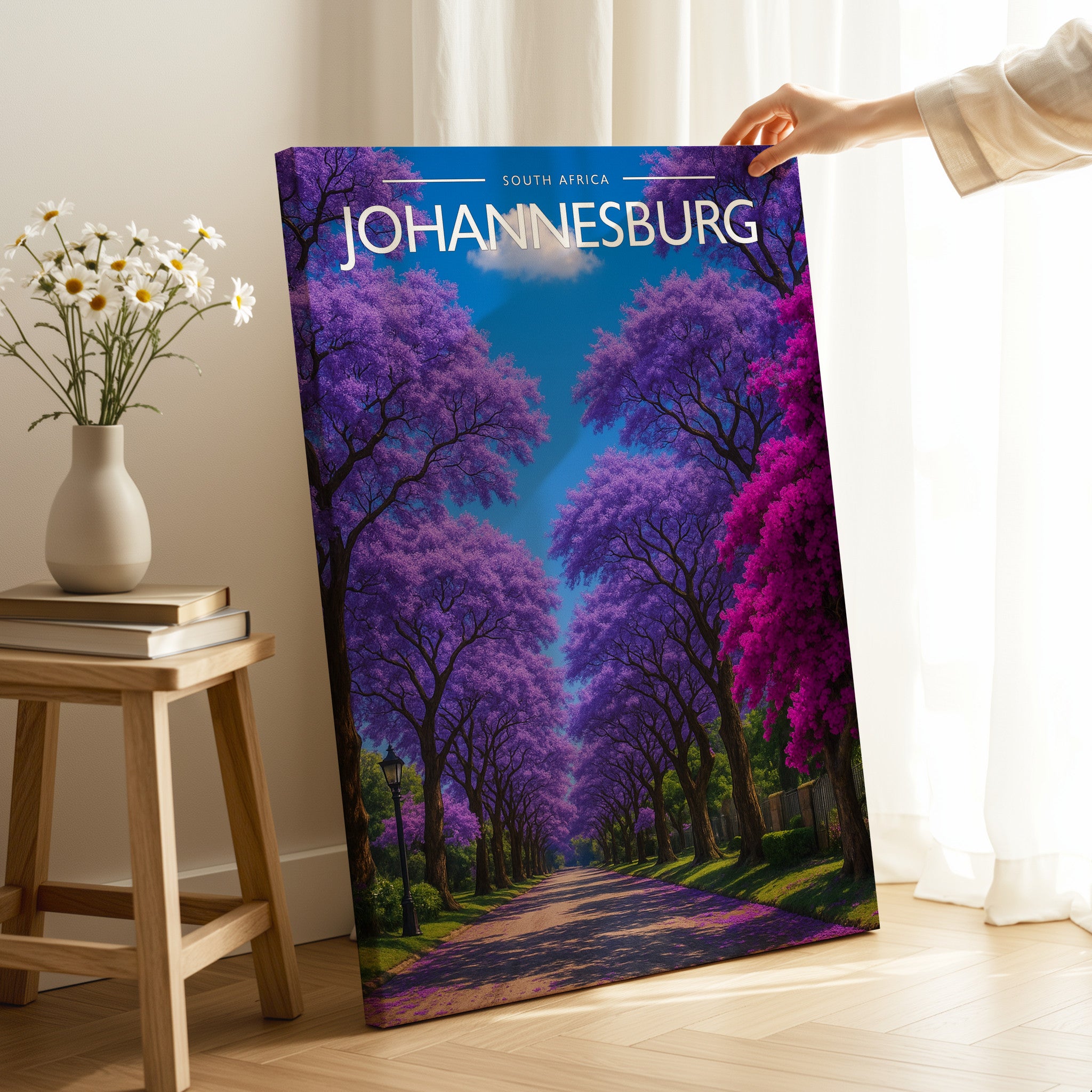 Johannesburg Travel Poster as a gallery-wrapped canvas