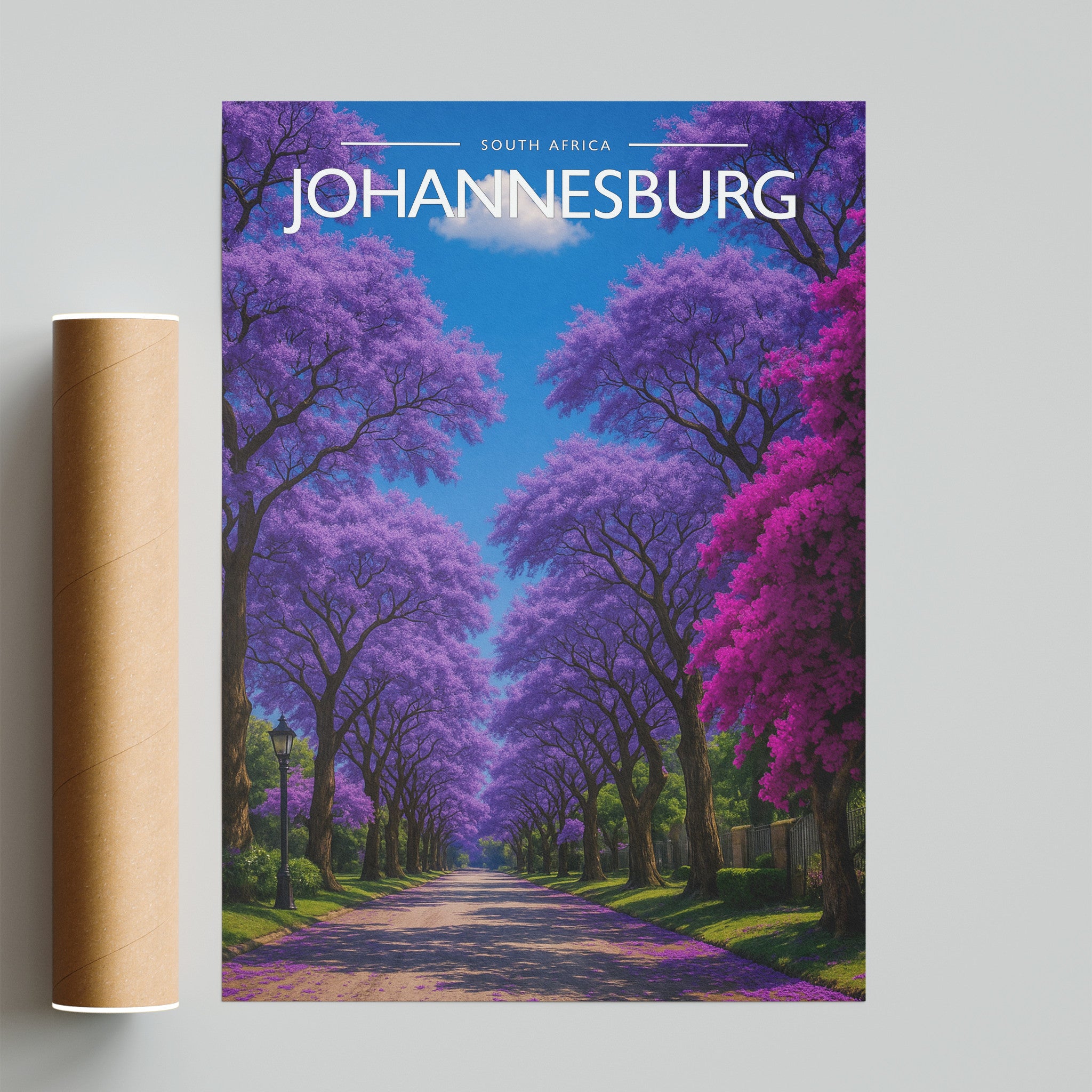 Johannesburg Travel Poster - fine art print with shipping tube