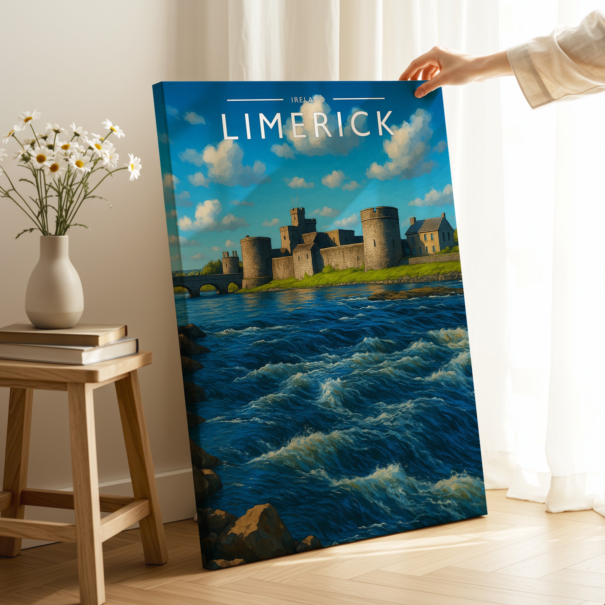 Limerick Travel Poster as a gallery-wrapped canvas