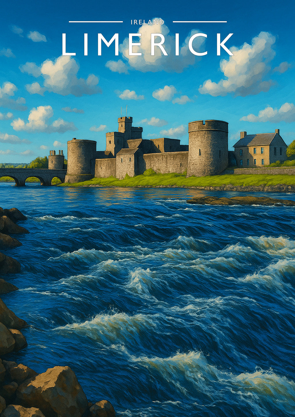 Limerick Travel Poster - A4 travel poster print