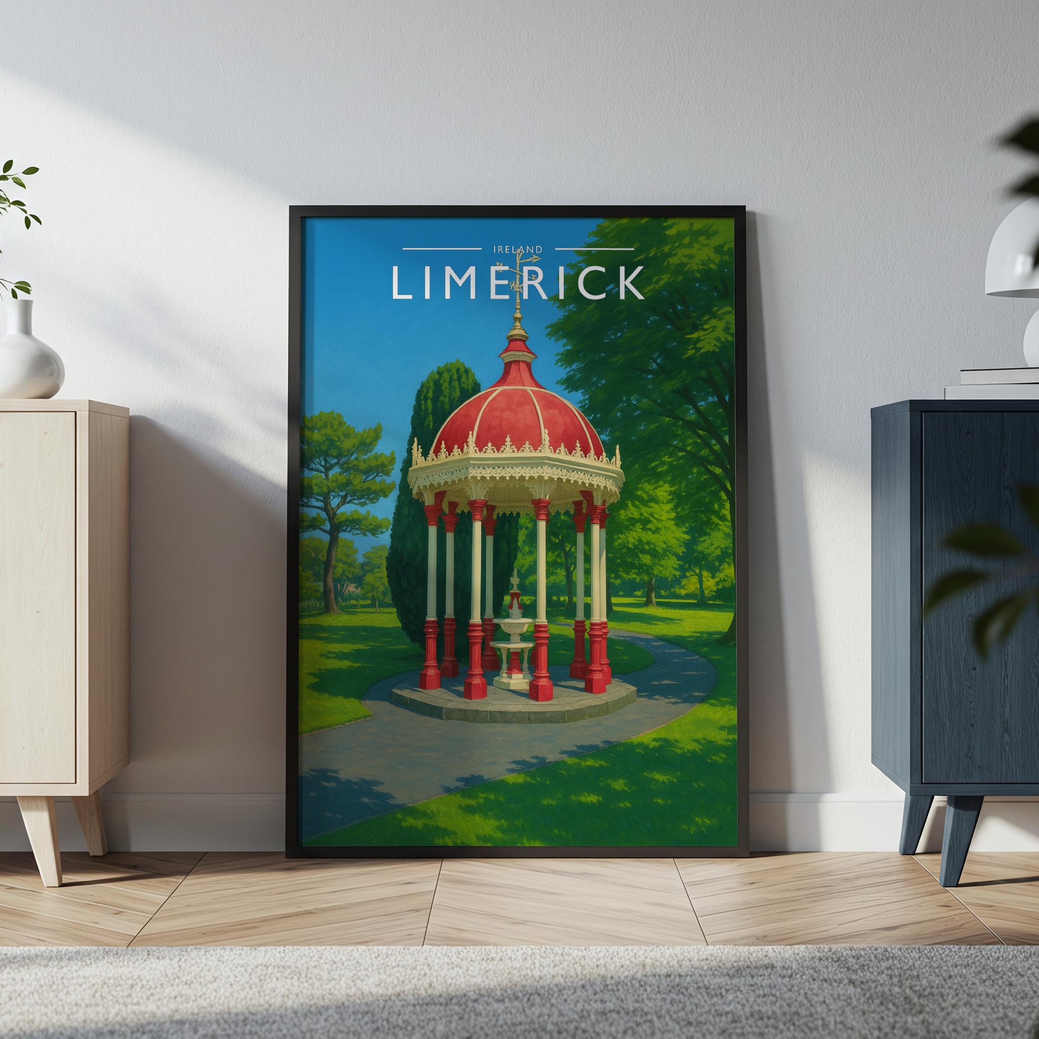Limerick #2 Travel Poster in a black frame