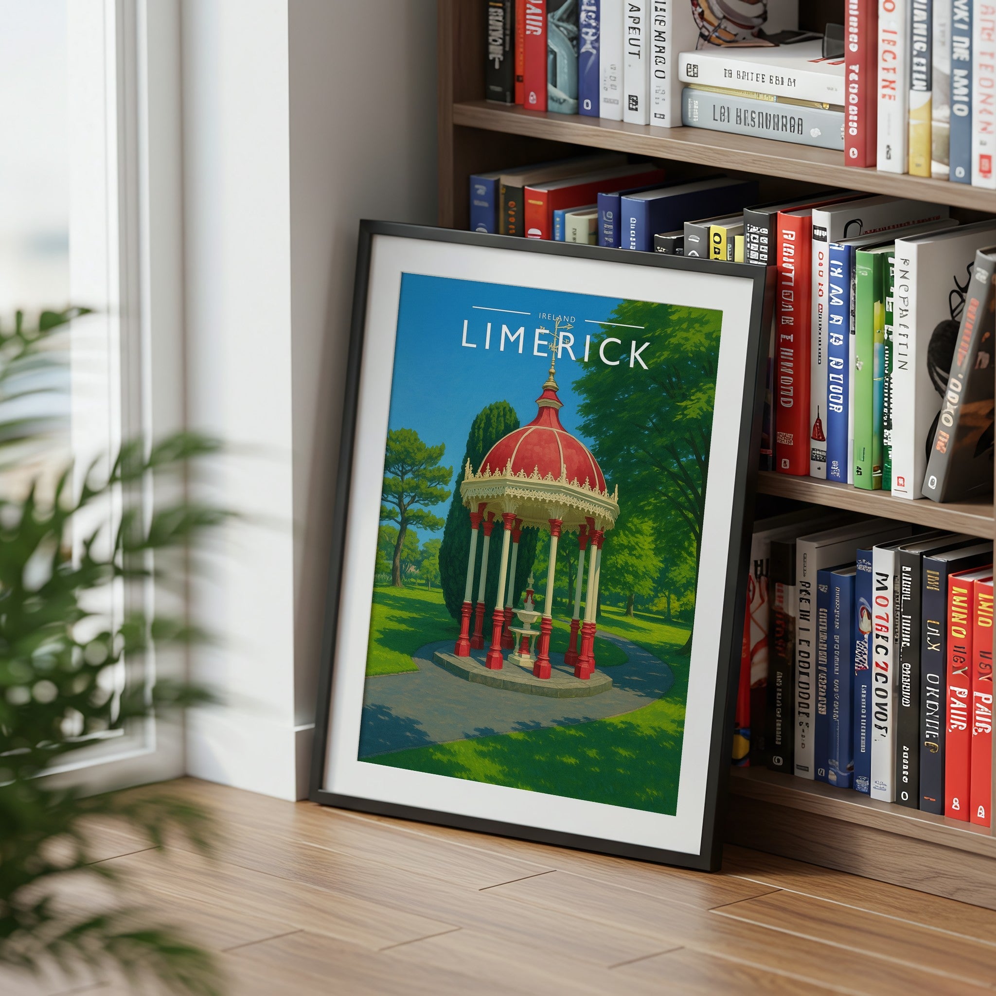 Limerick #2 Travel Poster mounted in a black frame