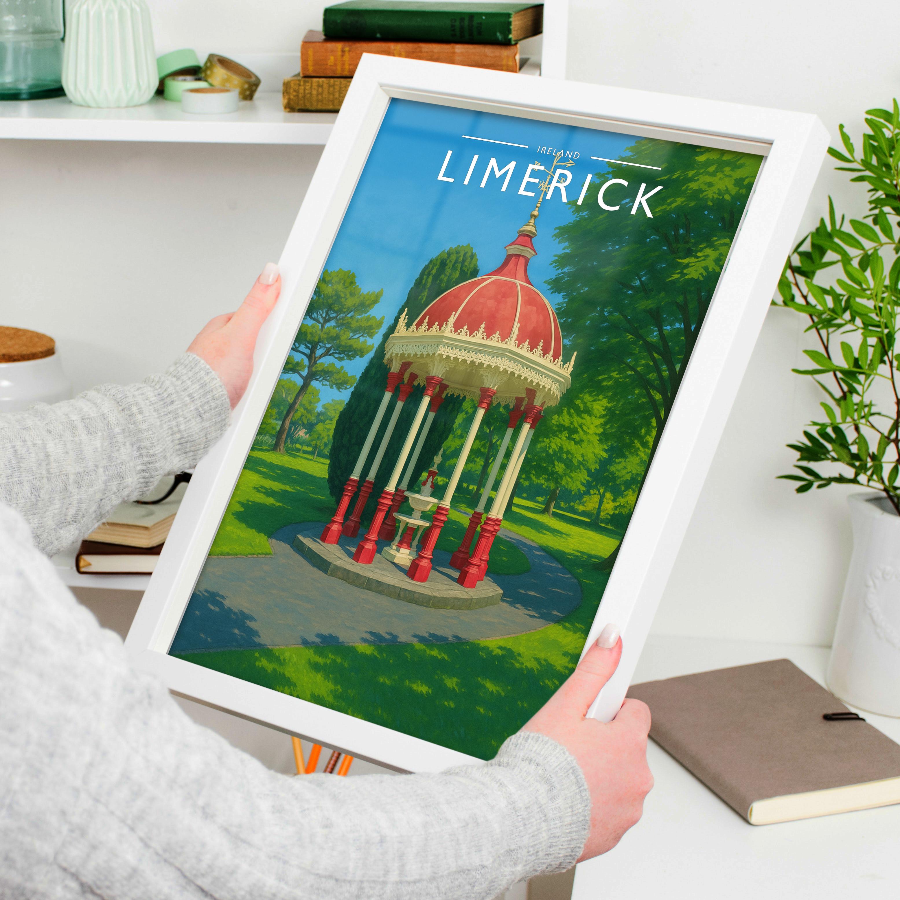Limerick #2 Travel Poster held in a white frame