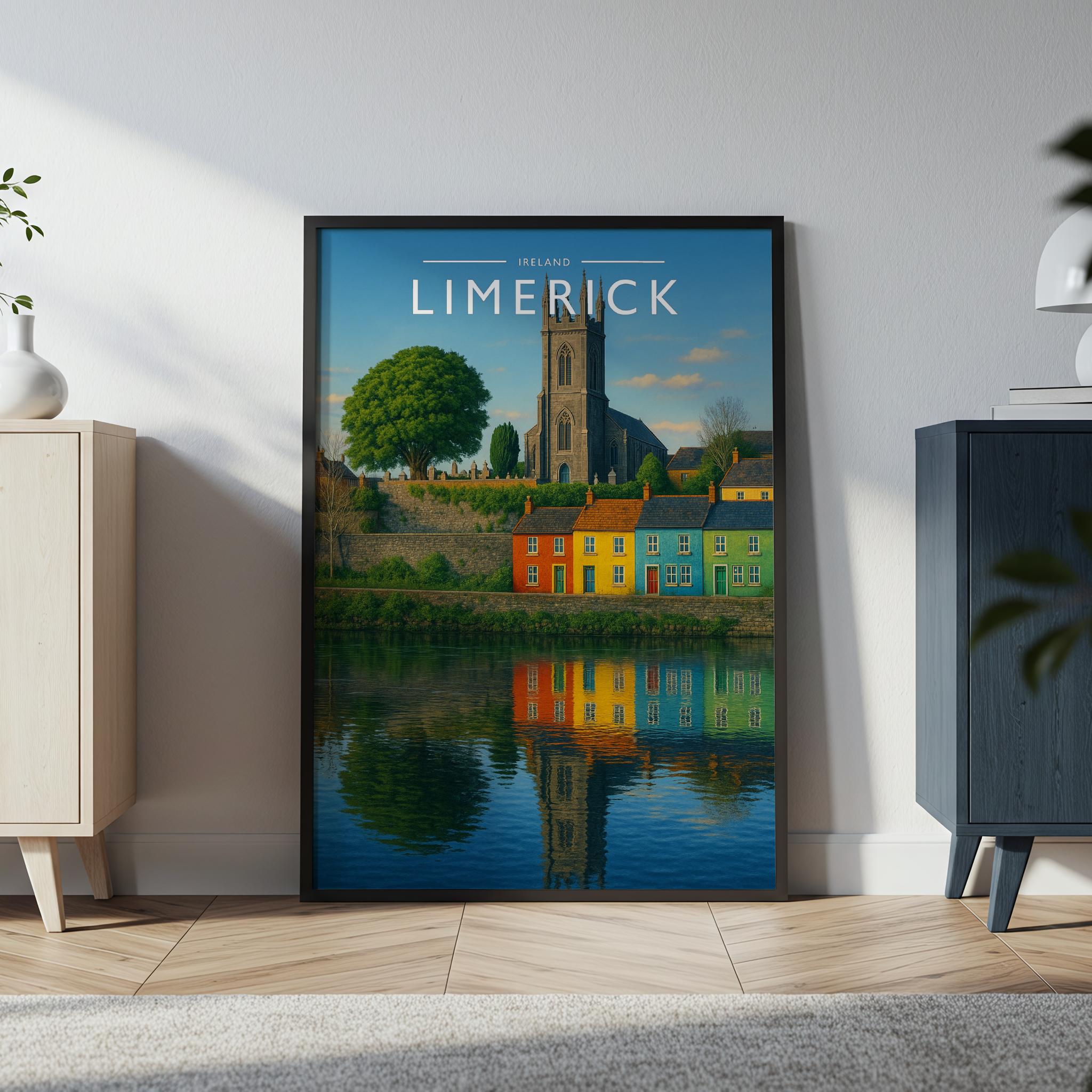 Limerick #3 Travel Poster in a black frame
