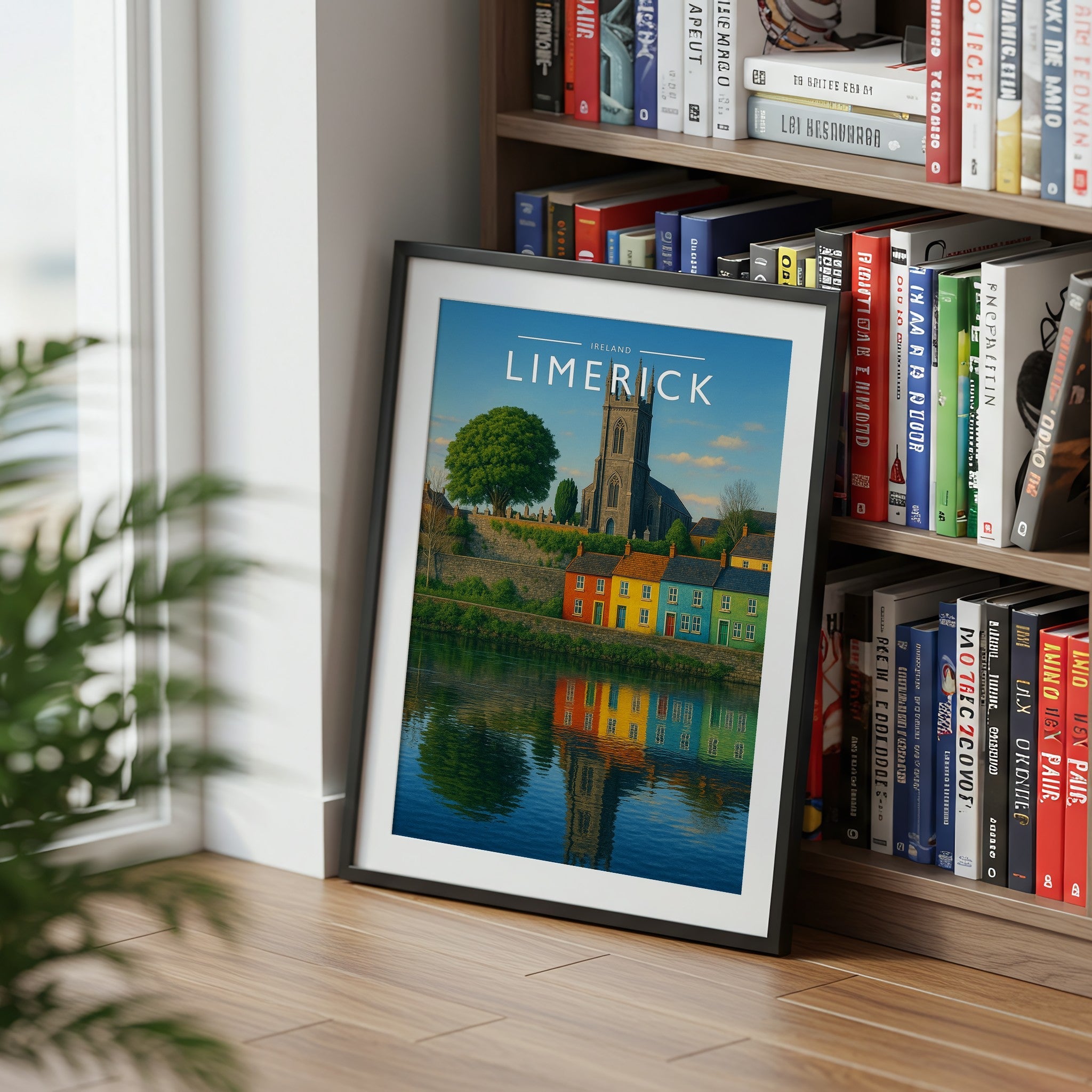Limerick #3 Travel Poster mounted in a black frame
