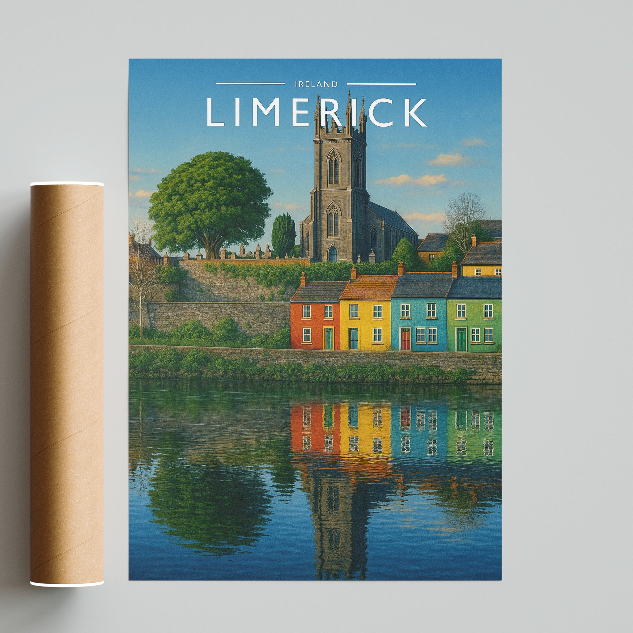Limerick #3 Travel Poster - fine art print with shipping tube