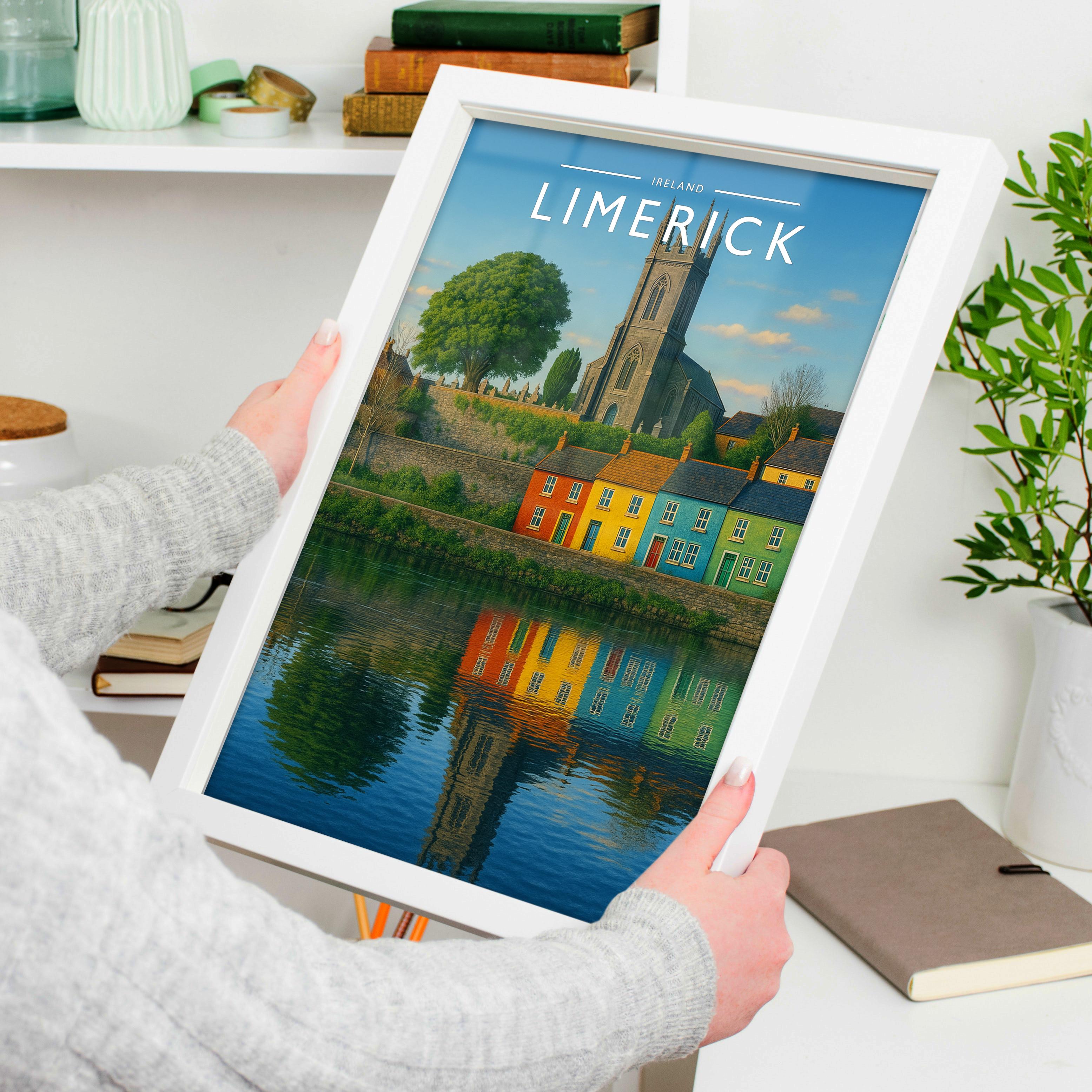 Limerick #3 Travel Poster held in a white frame