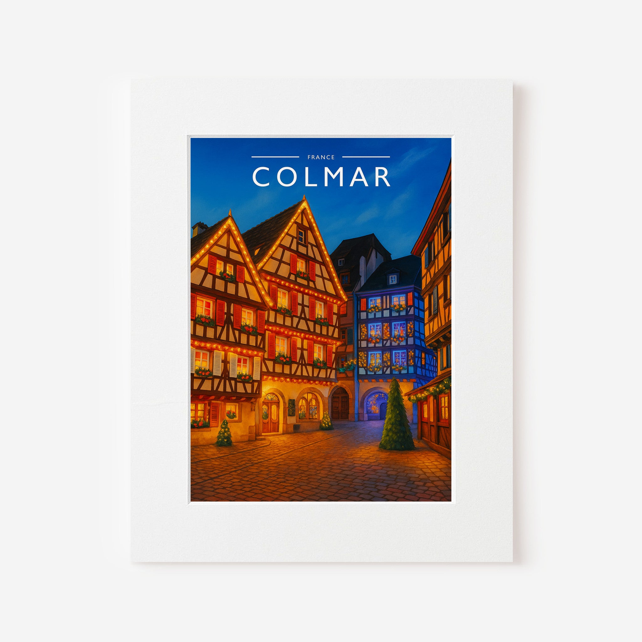Colmar Travel Poster in a white mount