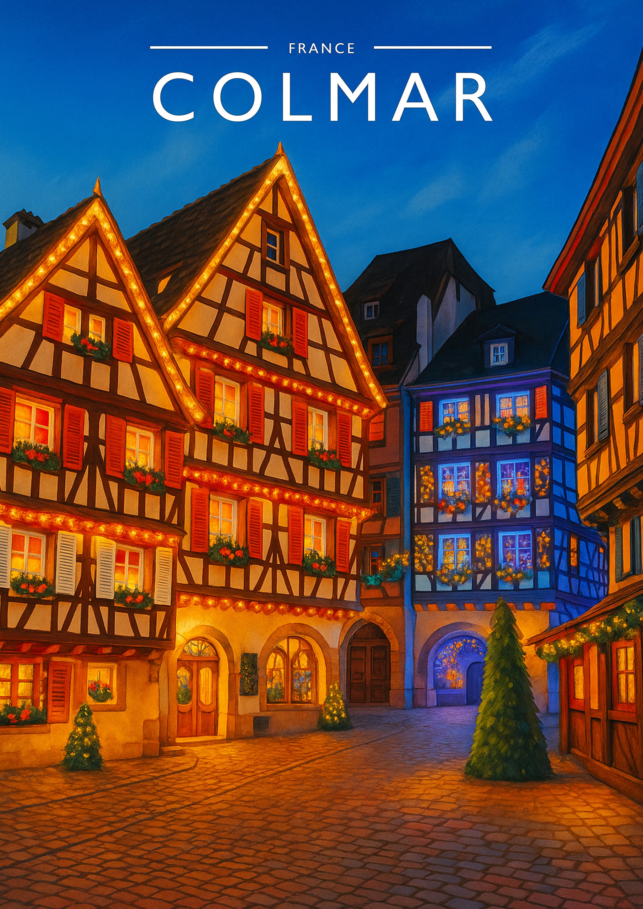 Colmar Travel Poster - A4 travel poster print