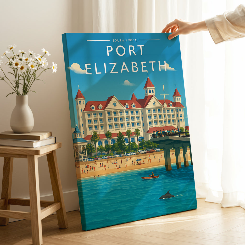 Port Elizabeth Travel Poster as a gallery-wrapped canvas