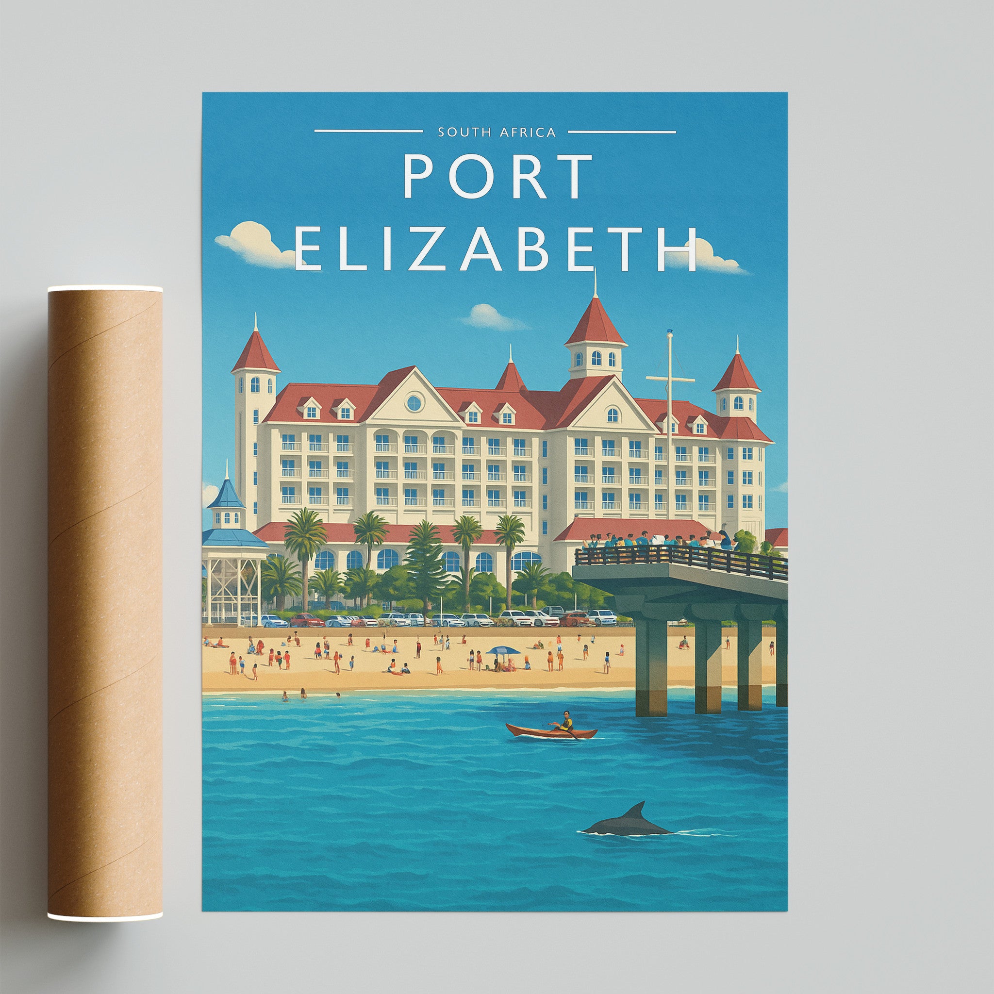 Port Elizabeth Travel Poster - fine art print with shipping tube