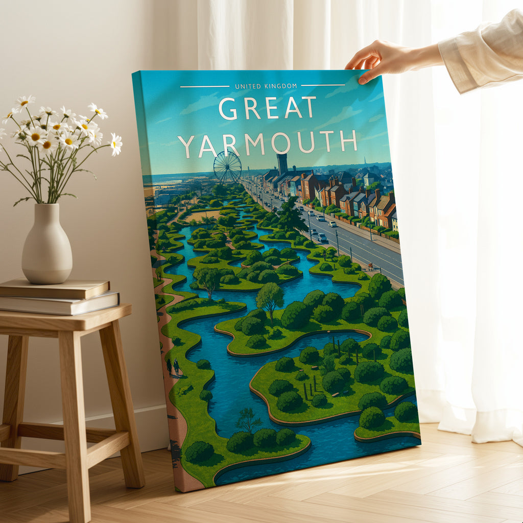 Great Yarmouth Travel Poster as a gallery-wrapped canvas