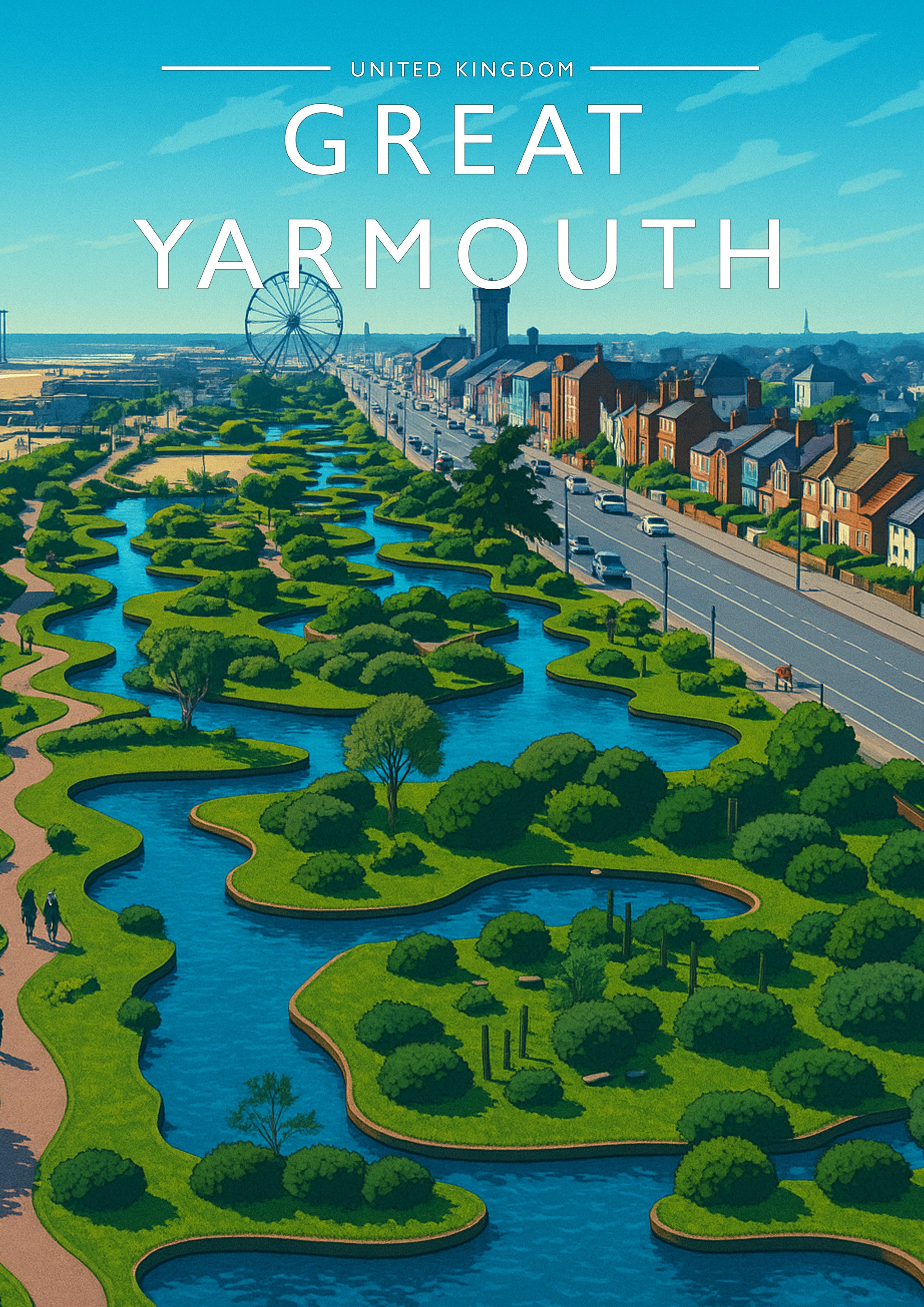 Great Yarmouth Travel Poster - A4 travel poster print