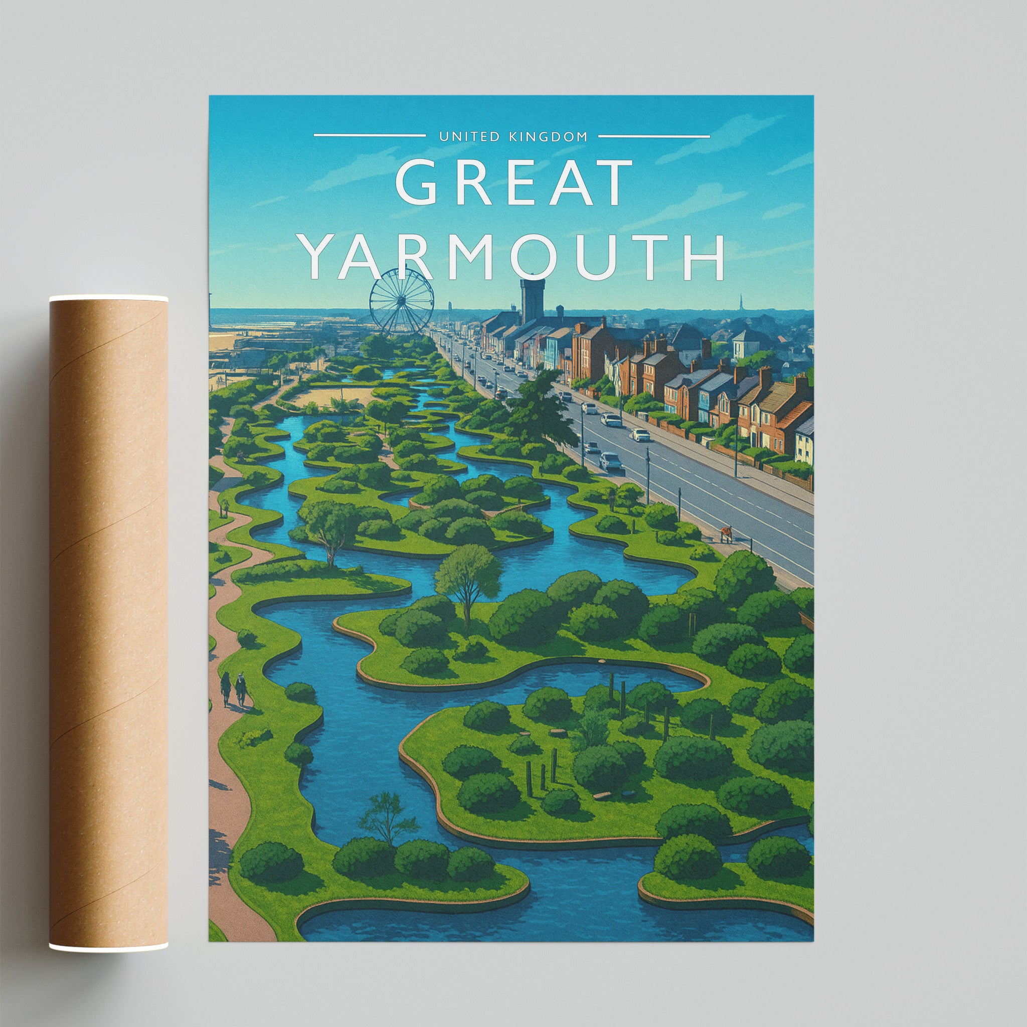 Great Yarmouth Travel Poster - fine art print with shipping tube