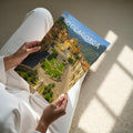 Roccagorga Travel Poster - A4 print held in hand