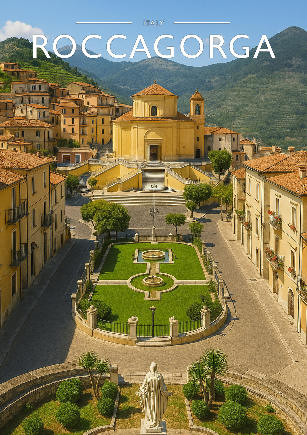 Roccagorga Travel Poster - A4 travel poster print