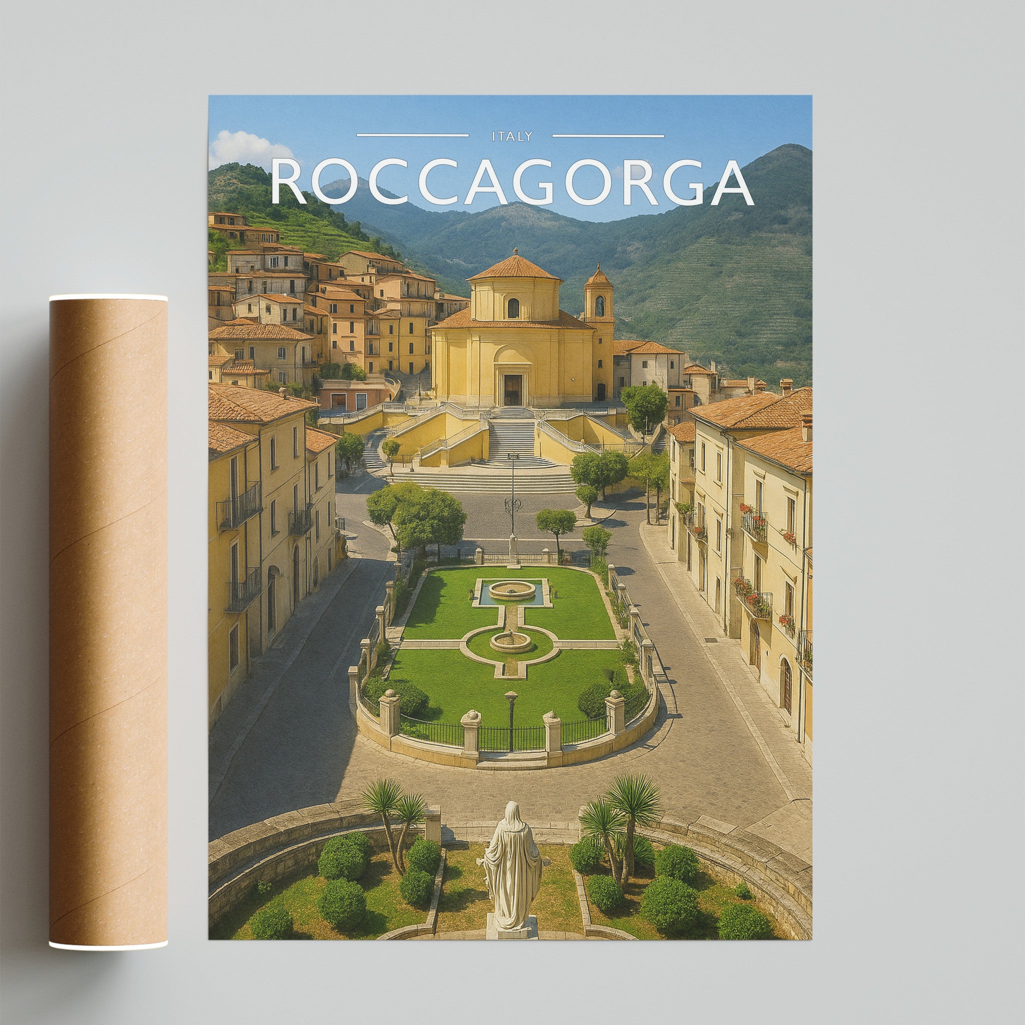 Roccagorga Travel Poster - fine art print with shipping tube