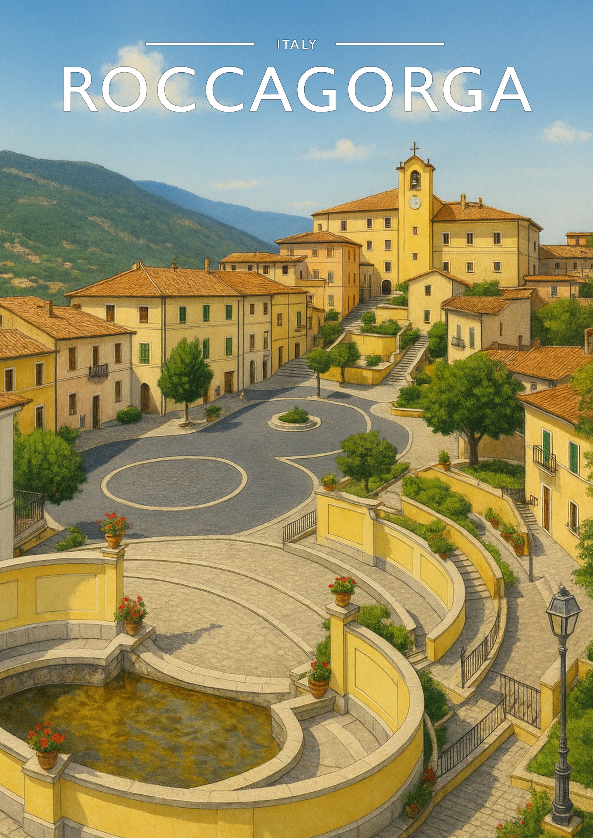 Roccagorga #2 Travel Poster - A4 travel poster print