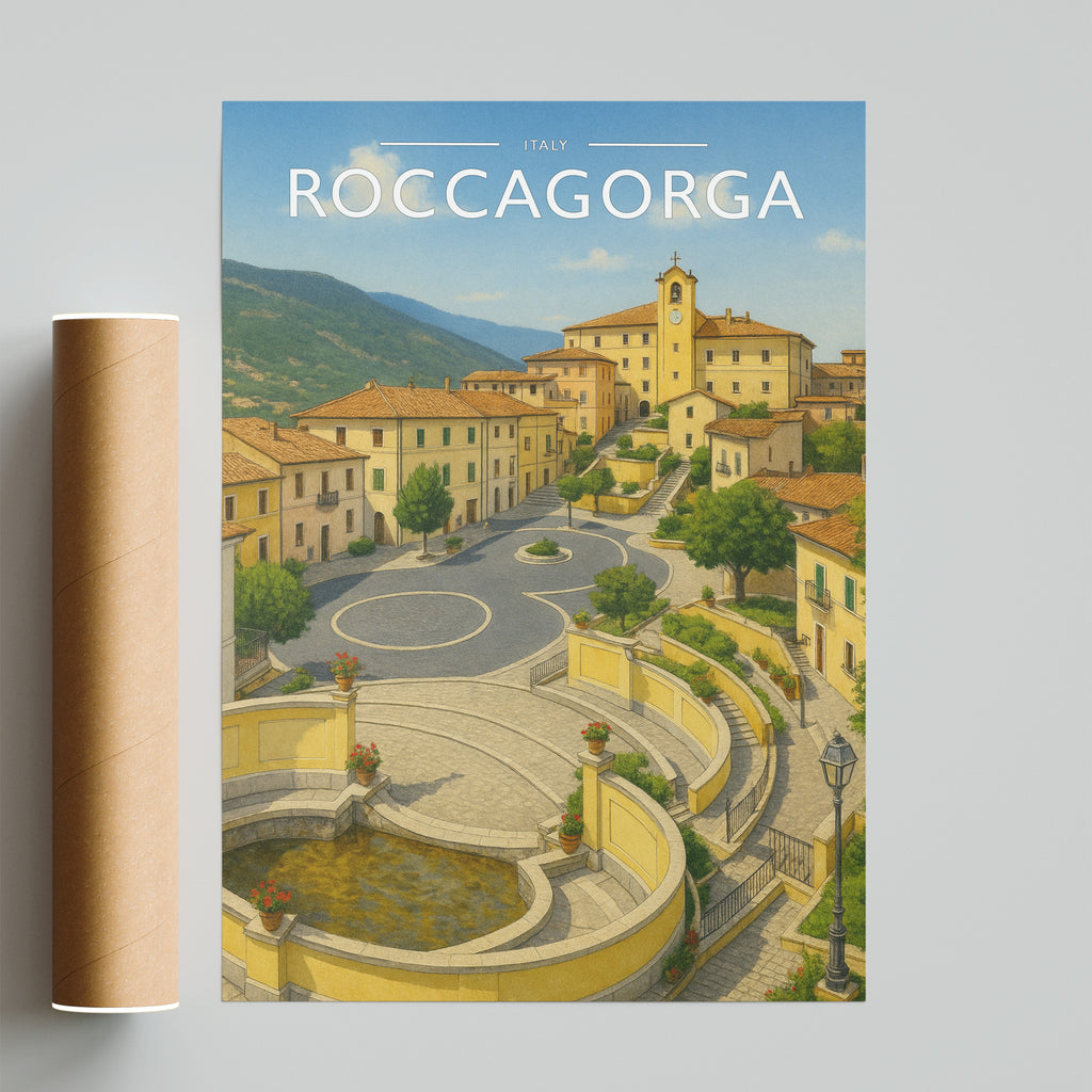 Roccagorga #2 Travel Poster - fine art print with shipping tube