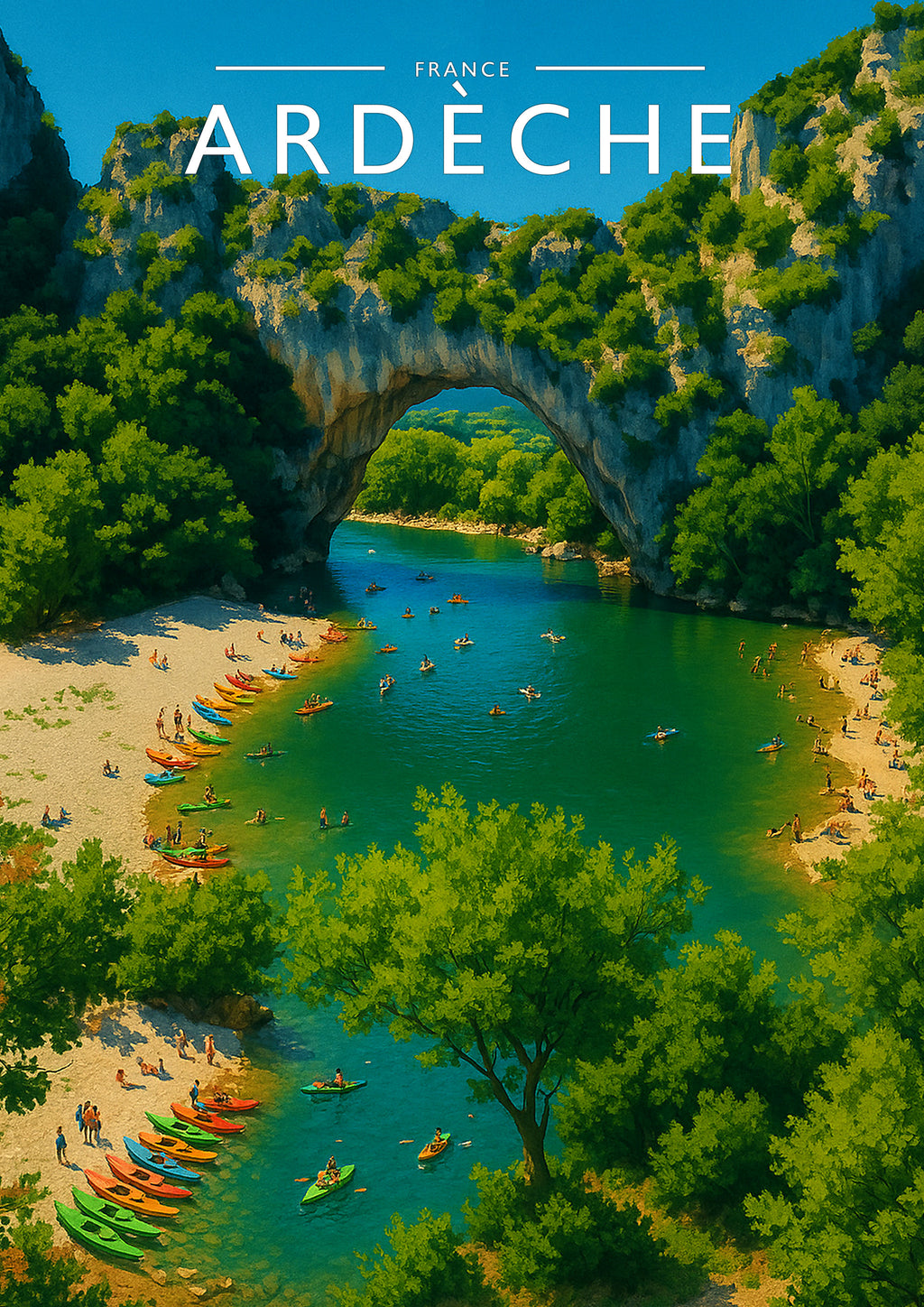 Ardèche Travel Poster - A4 travel poster print