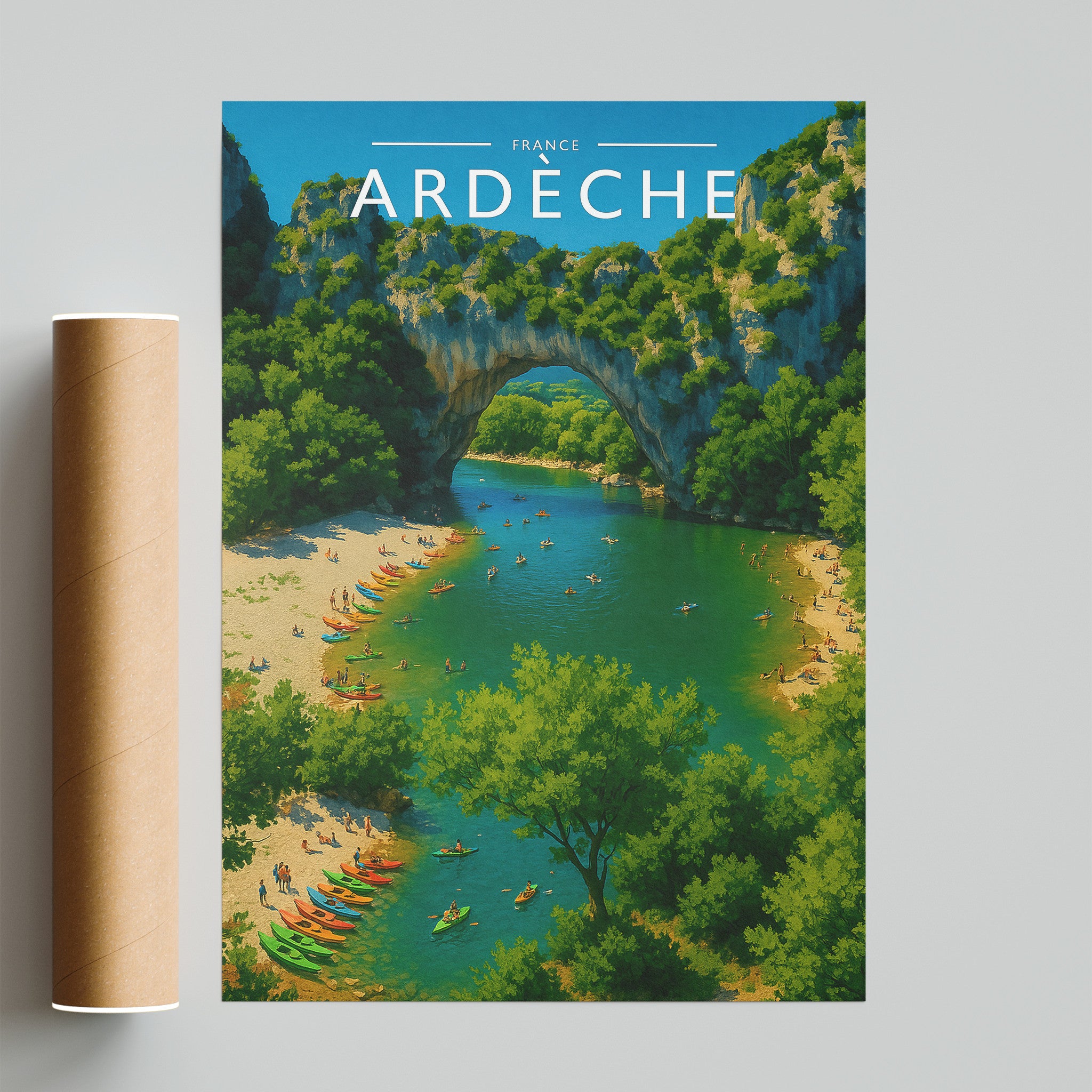 Ardèche Travel Poster - fine art print with shipping tube