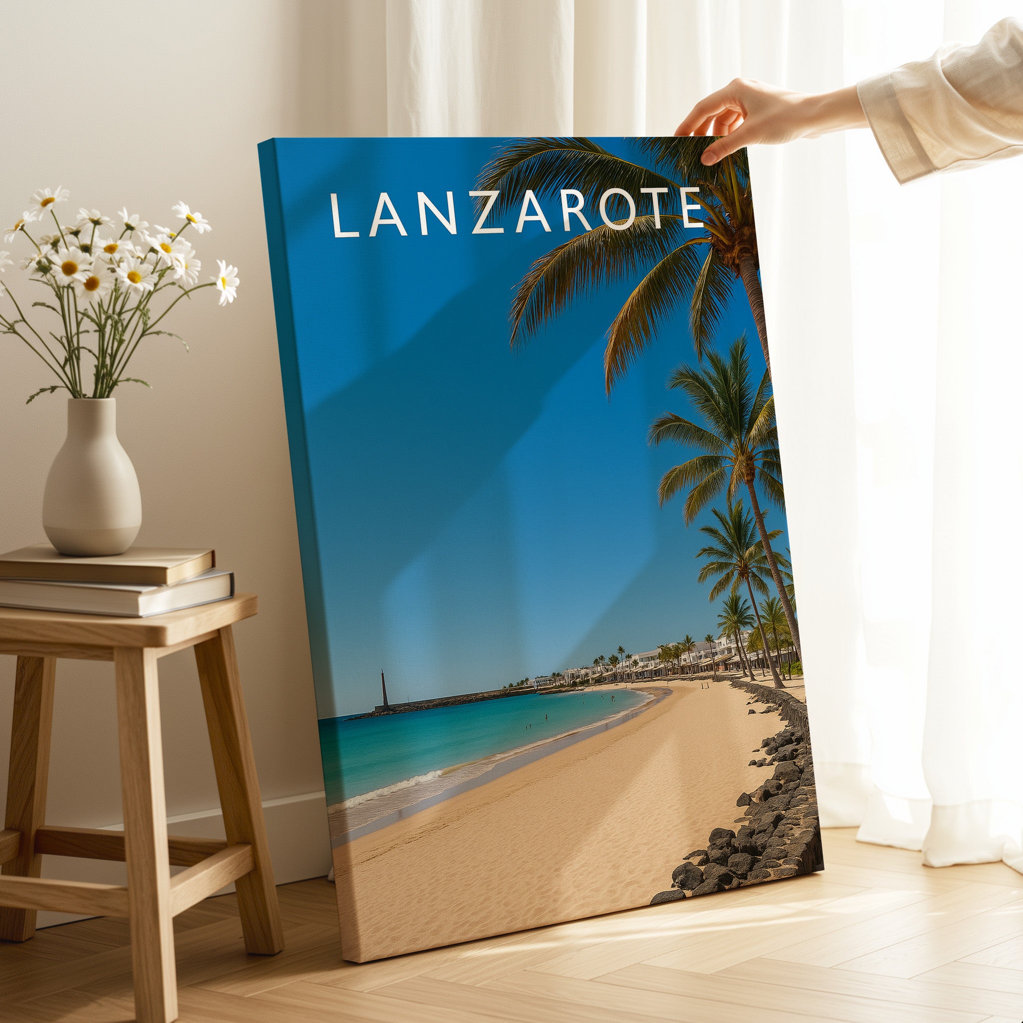 Lanzarote Travel Poster as a gallery-wrapped canvas