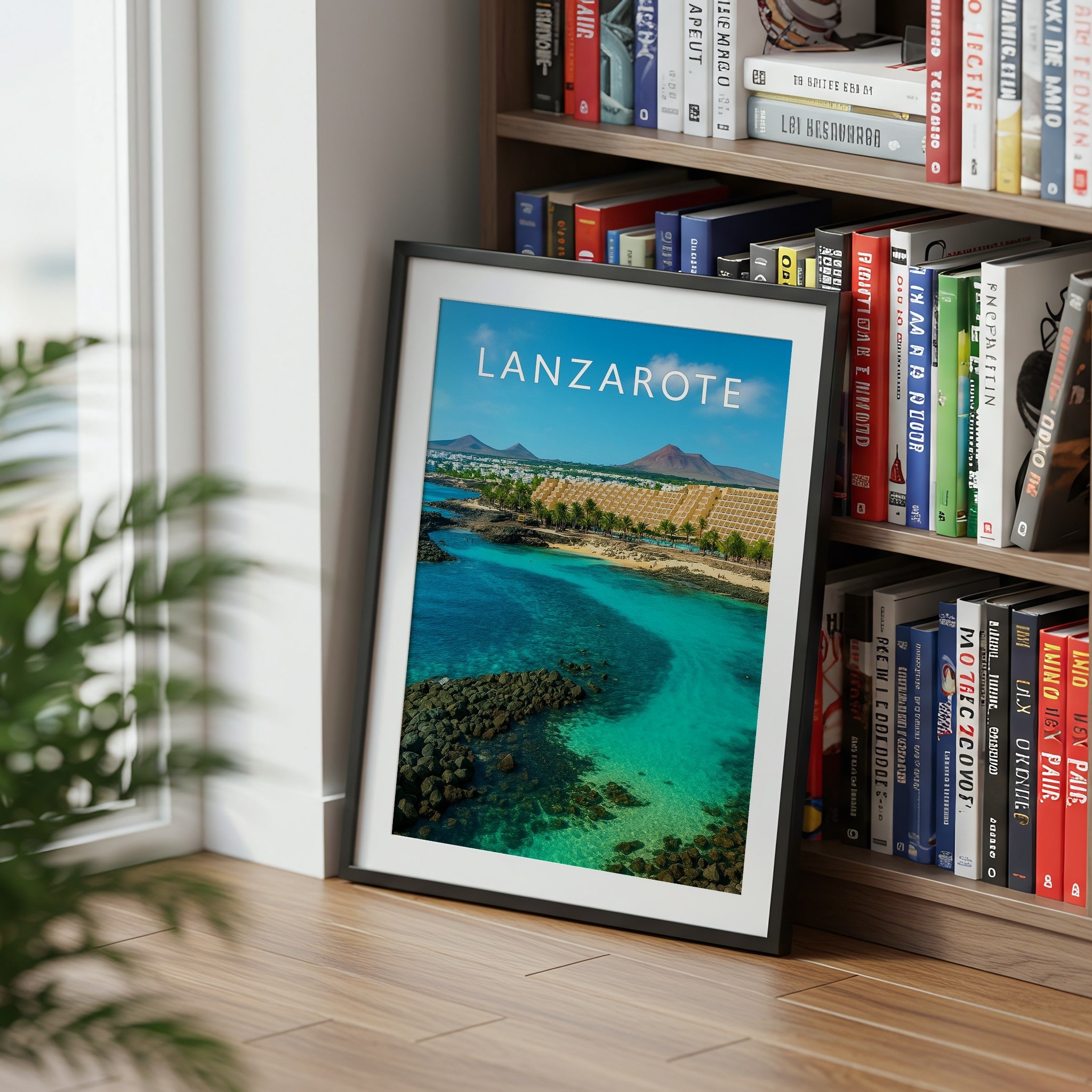 Lanzarote #2 Travel Poster mounted in a black frame