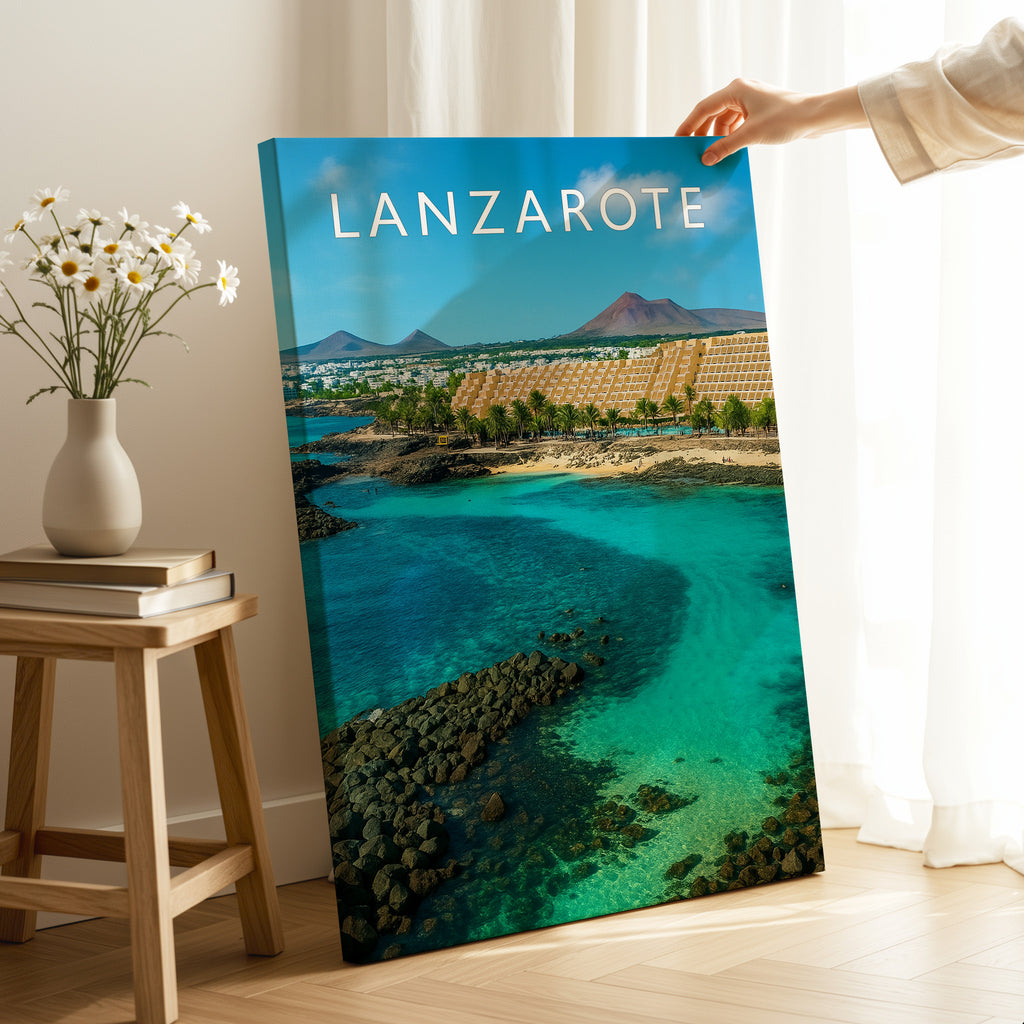 Lanzarote #2 Travel Poster as a gallery-wrapped canvas
