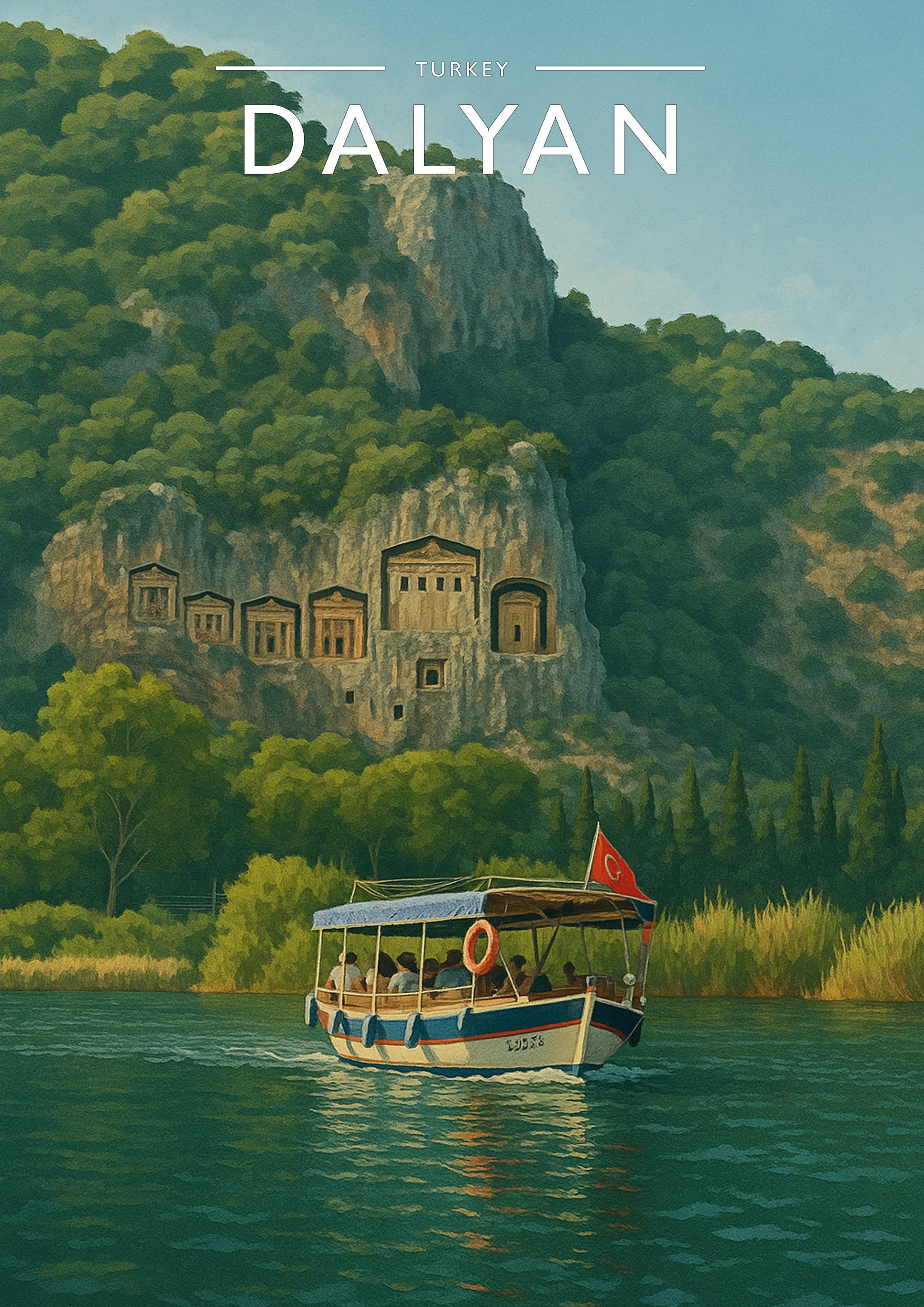 Dalyan Travel Poster - A4 travel poster print