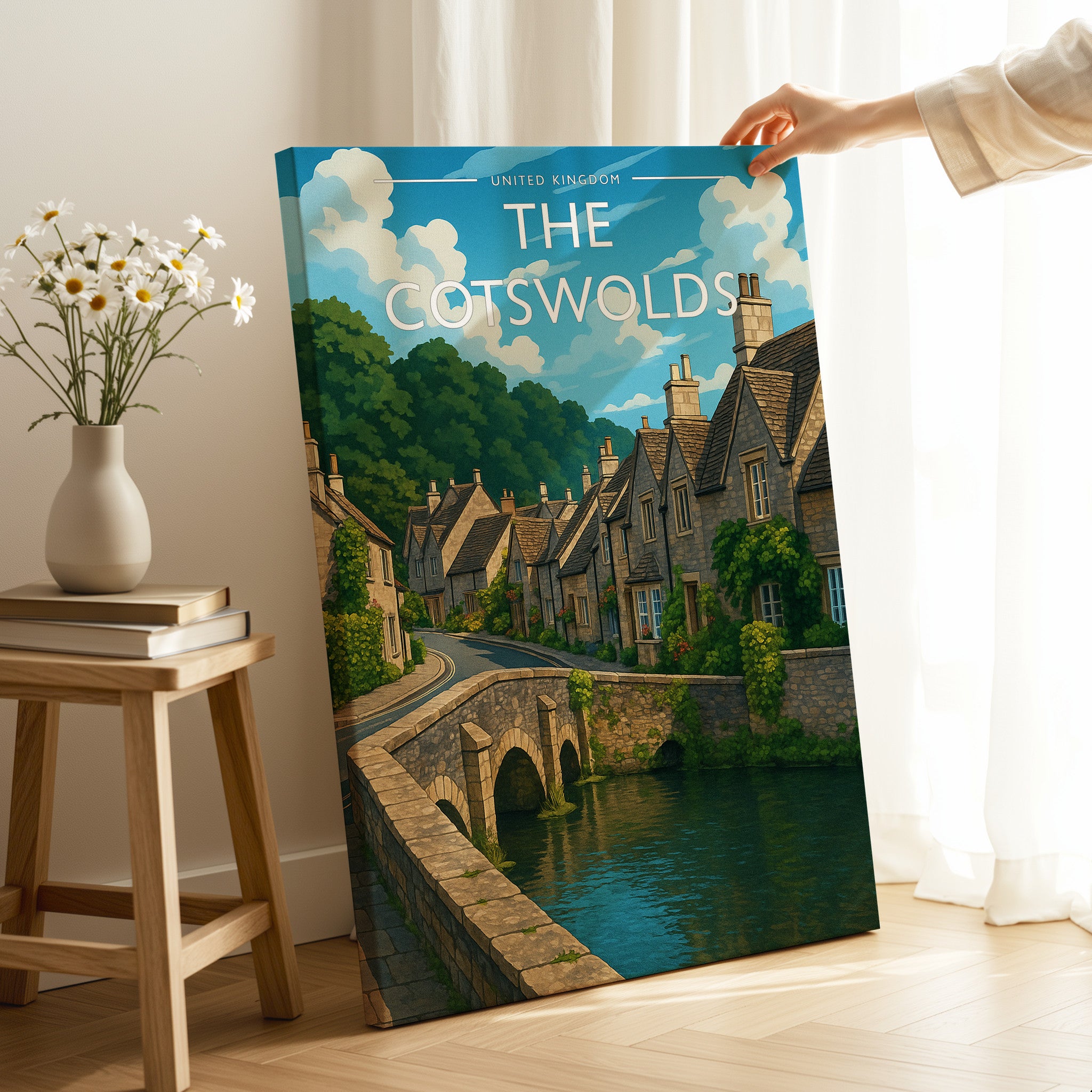 The Cotswolds Travel Poster as a gallery-wrapped canvas