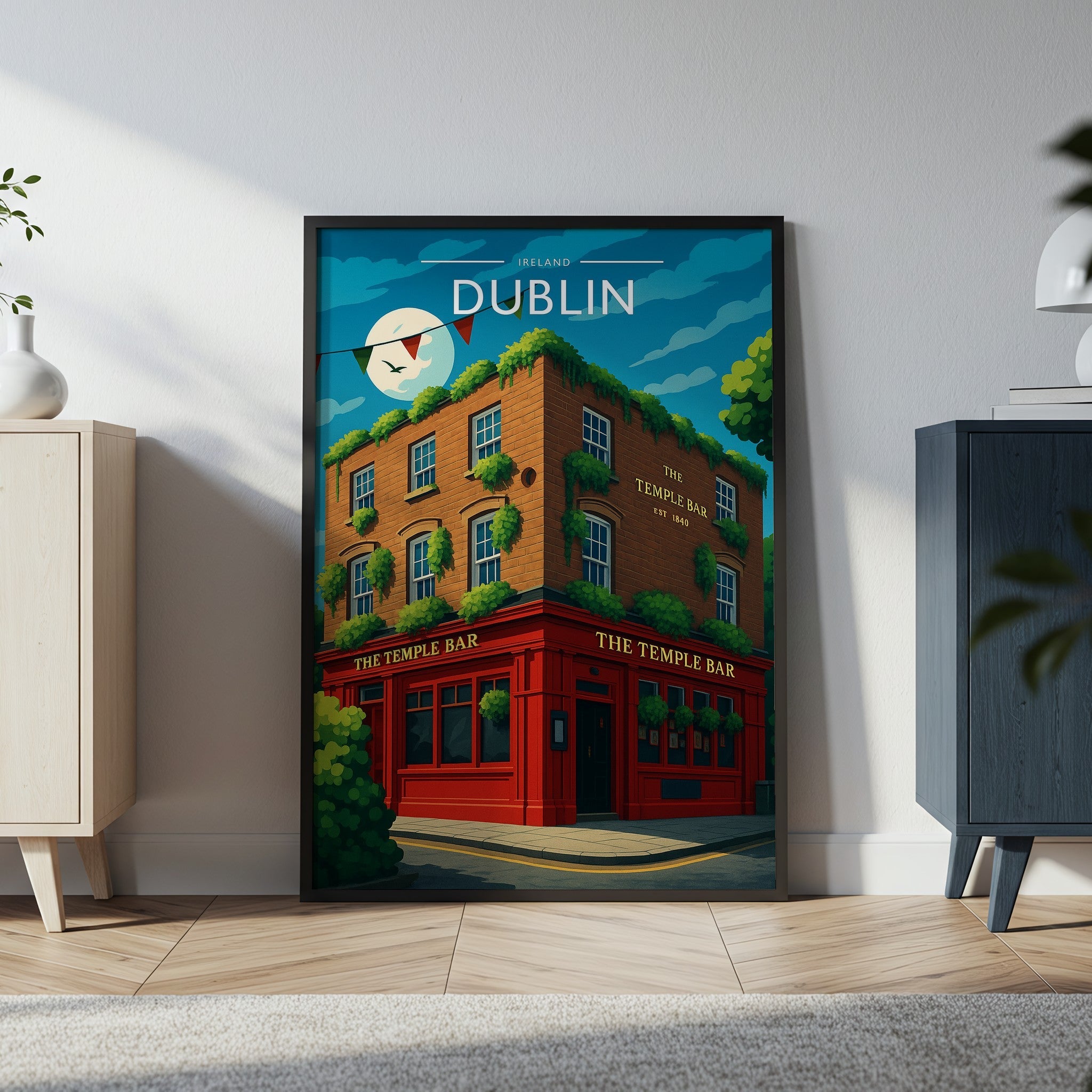 Dublin #2 Travel Poster in a black frame