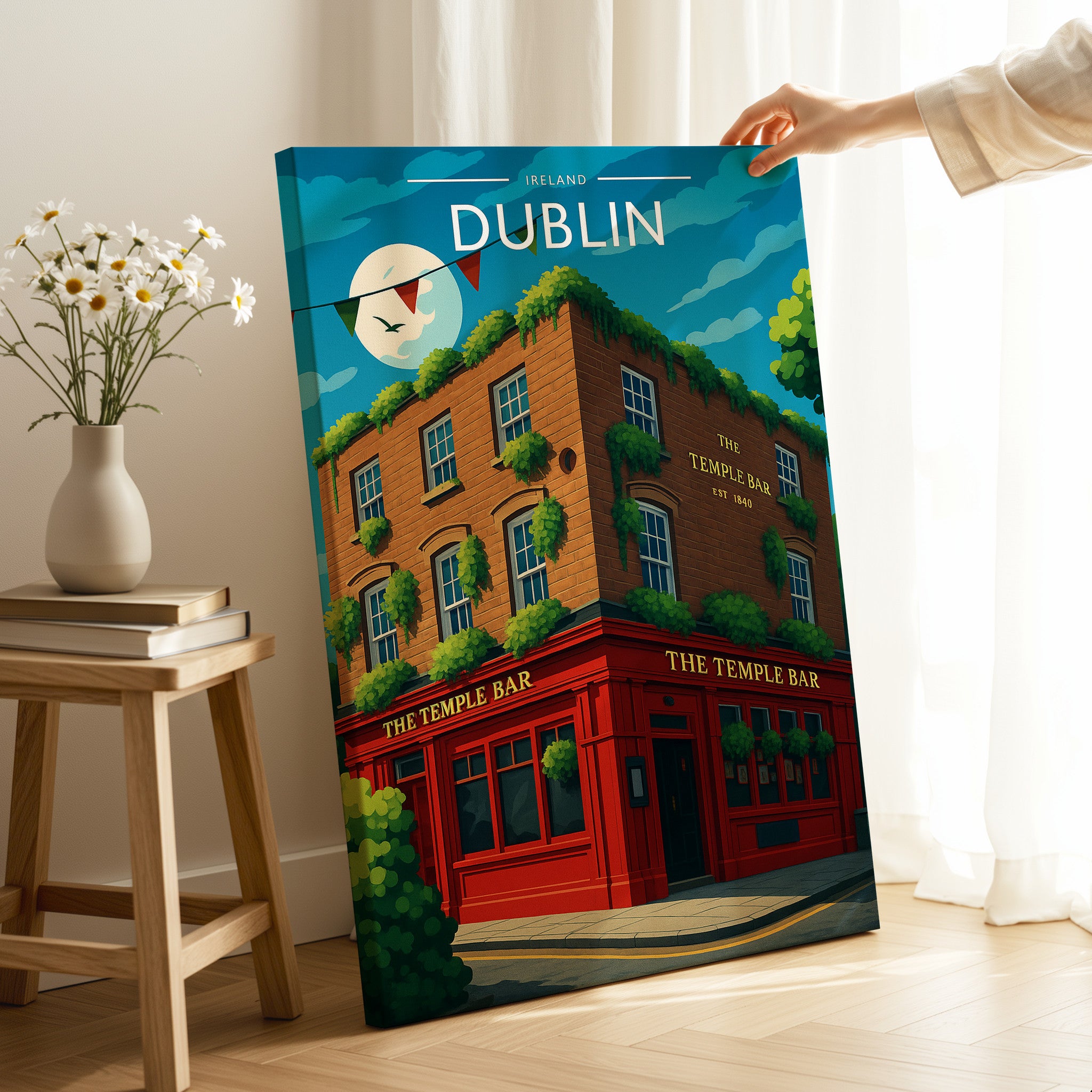 Dublin #2 Travel Poster as a gallery-wrapped canvas
