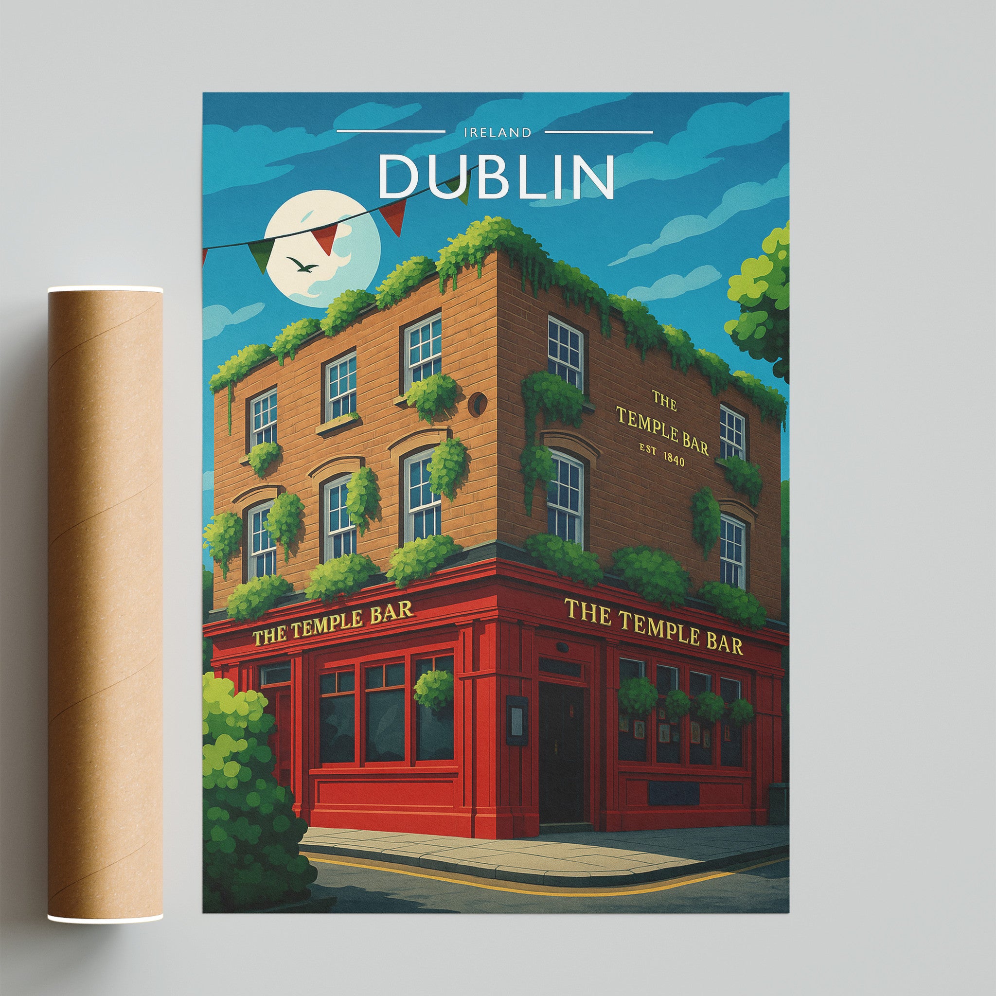 Dublin #2 Travel Poster - fine art print with shipping tube