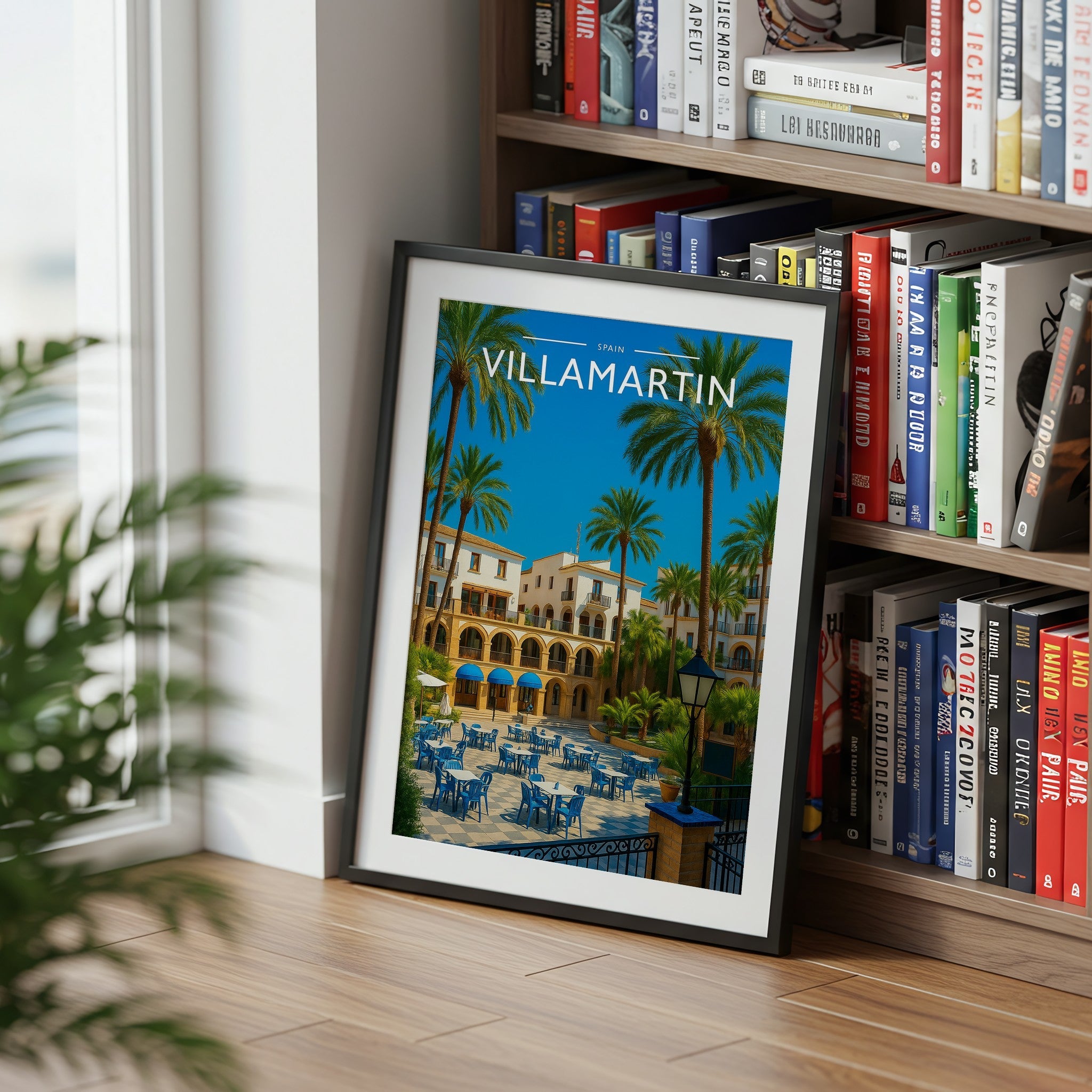 Villamartin Travel Poster mounted in a black frame