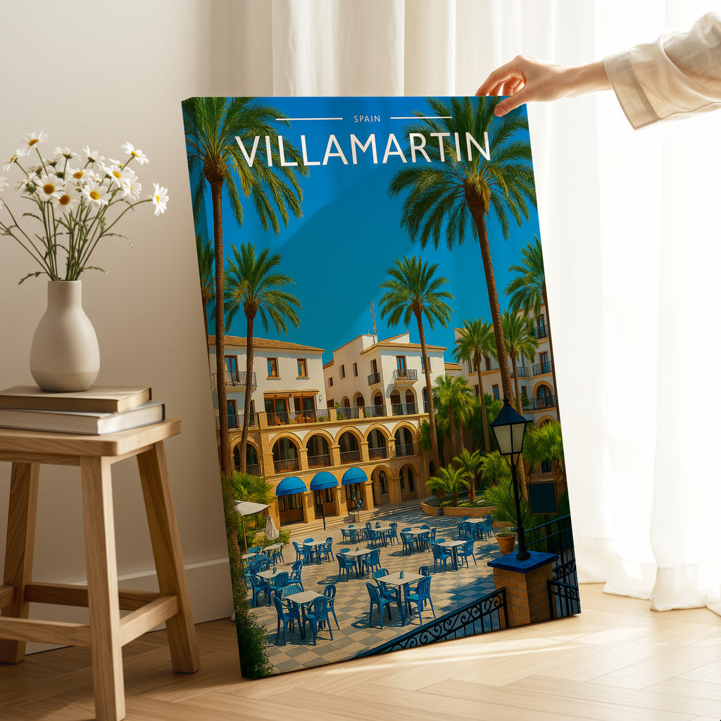 Villamartin Travel Poster as a gallery-wrapped canvas