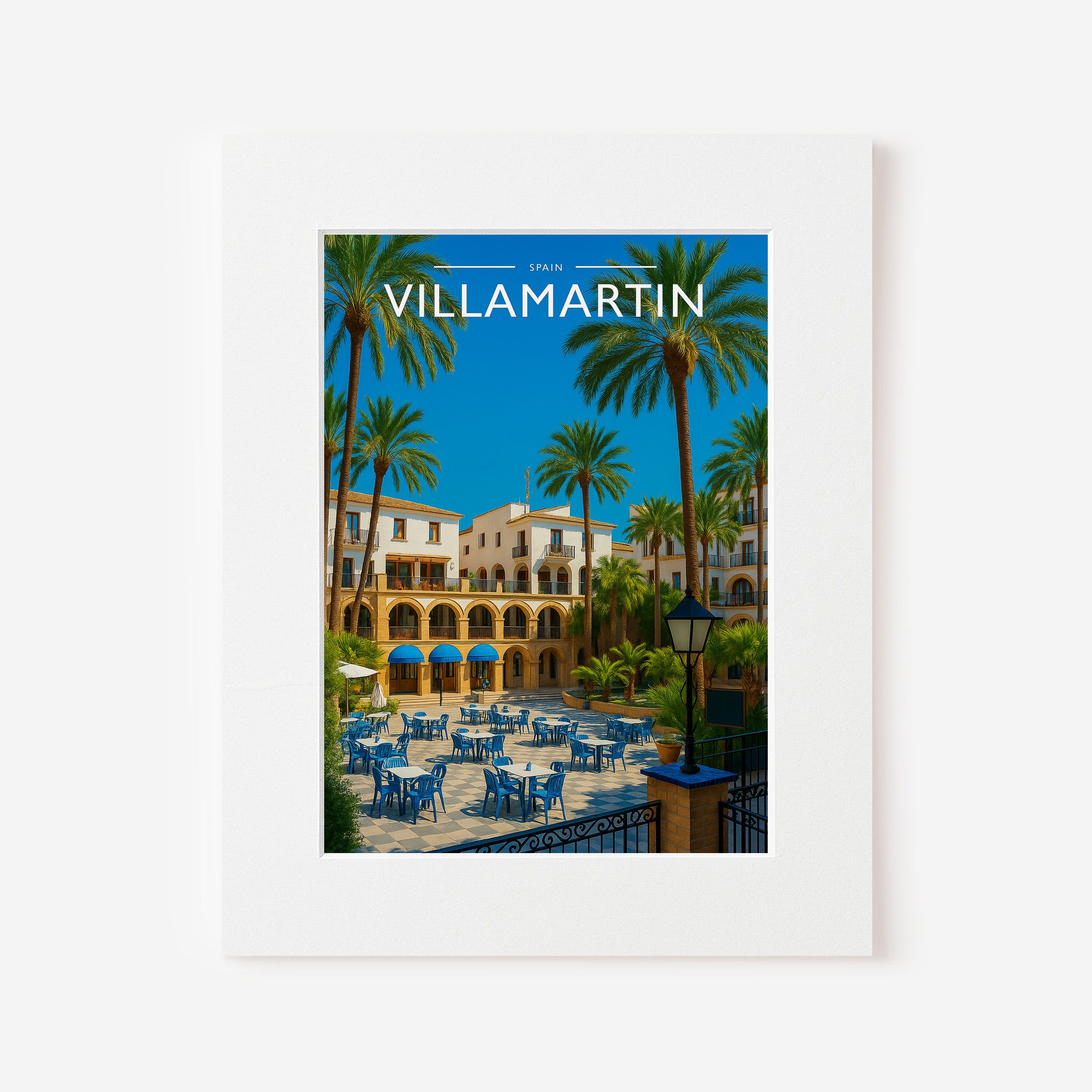 Villamartin Travel Poster in a white mount