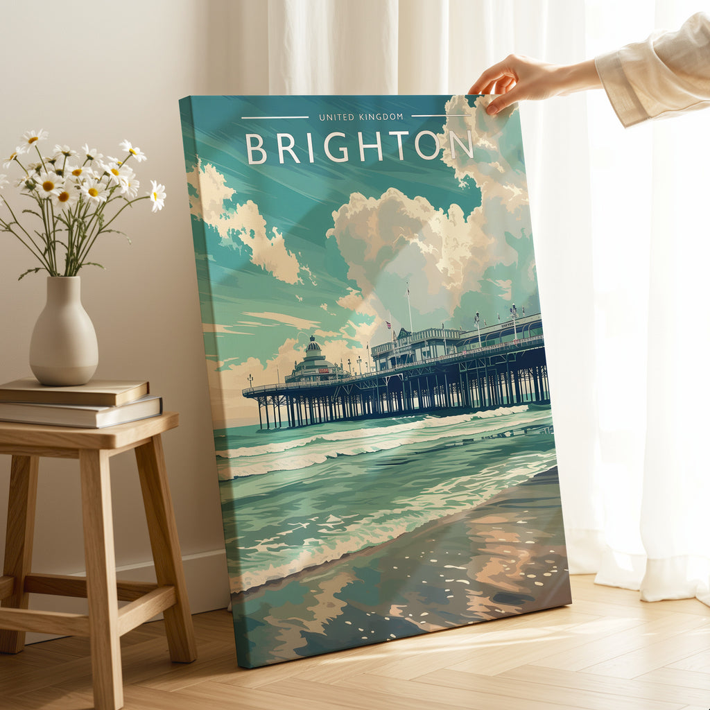 Brighton Travel Poster as a gallery-wrapped canvas