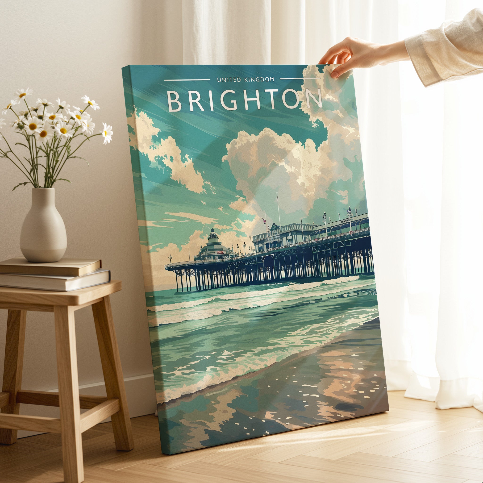 Brighton Travel Poster as a gallery-wrapped canvas