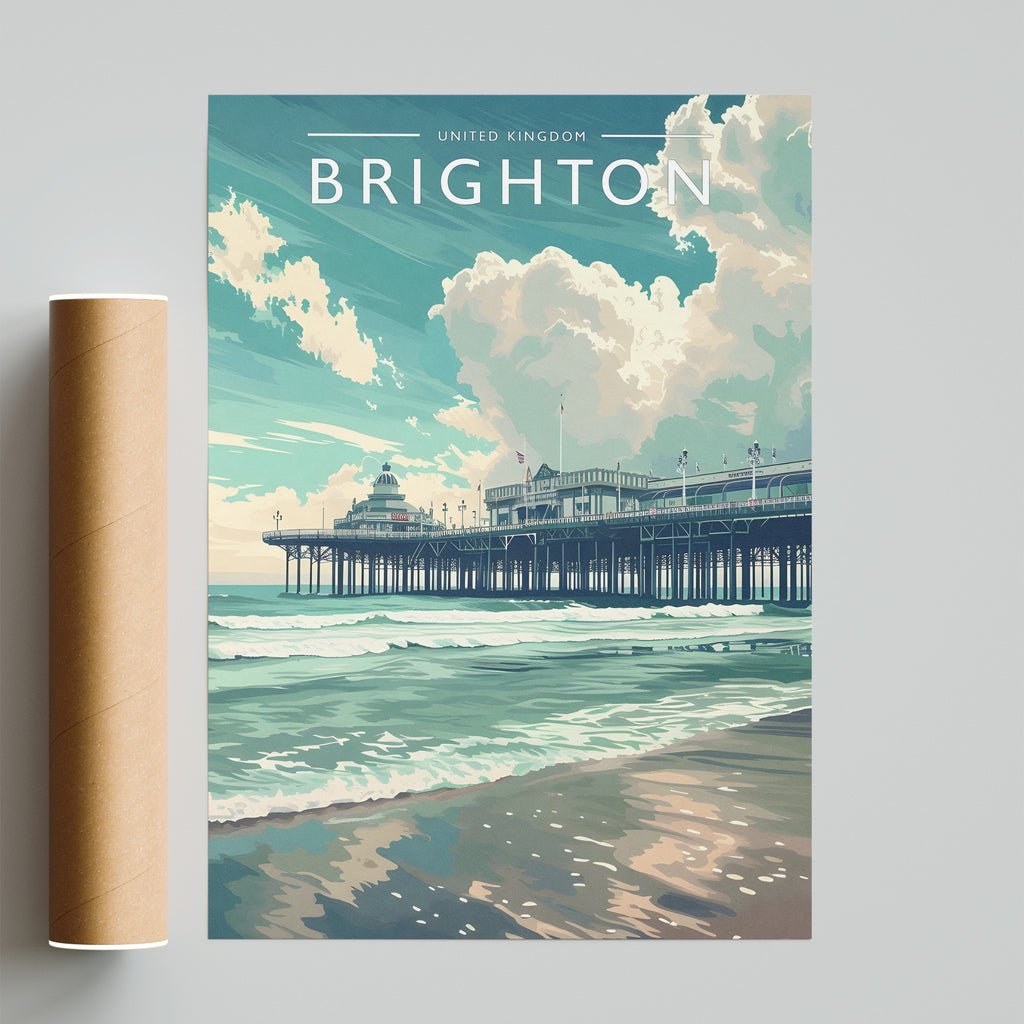 Brighton Travel Poster - fine art print with shipping tube