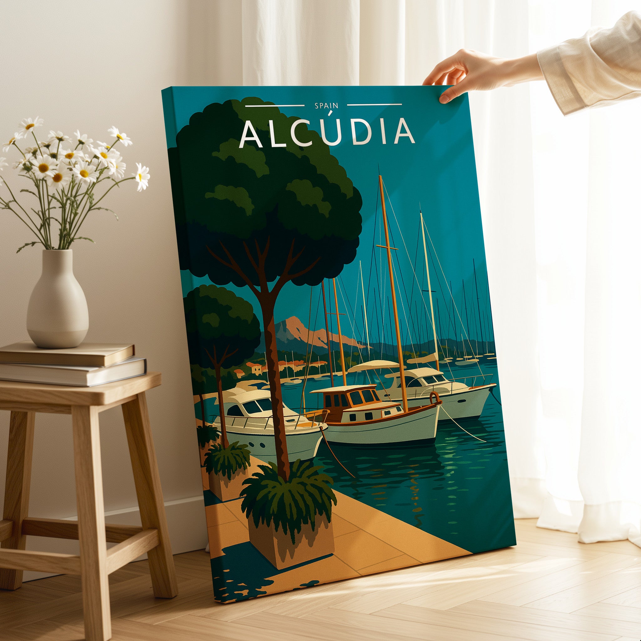 Alcúdia Travel Poster as a gallery-wrapped canvas