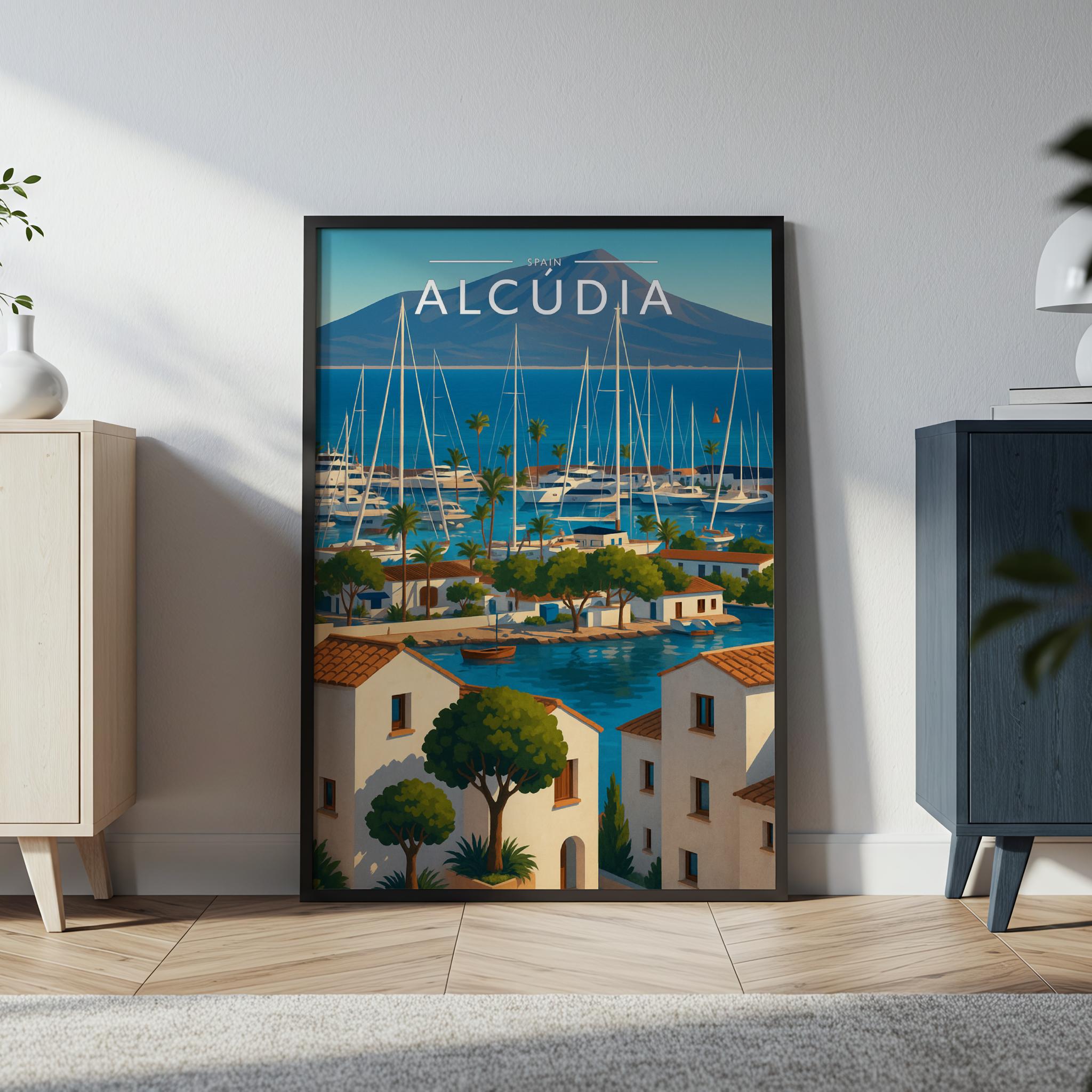 Alcúdia #2 Travel Poster in a black frame