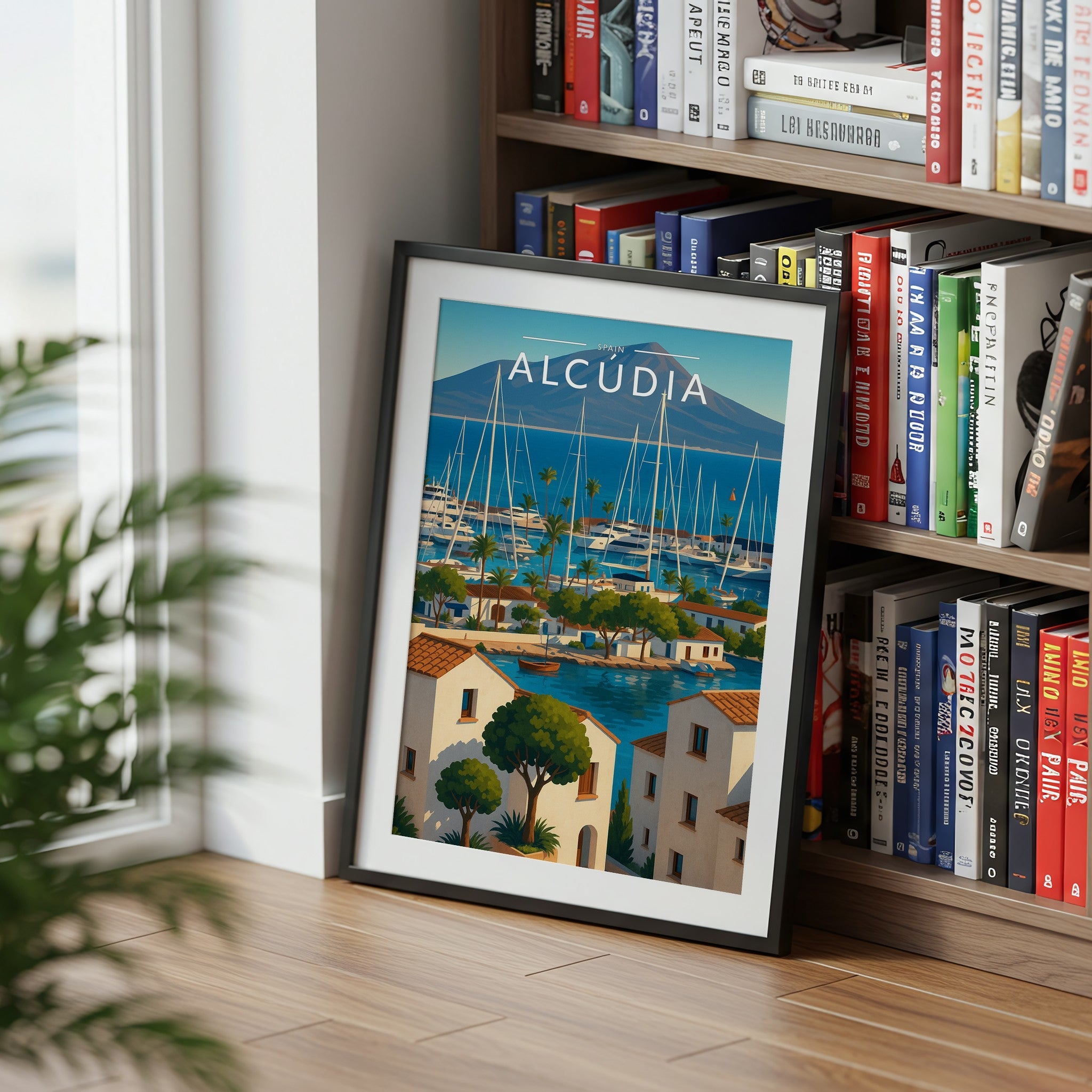 Alcúdia #2 Travel Poster mounted in a black frame