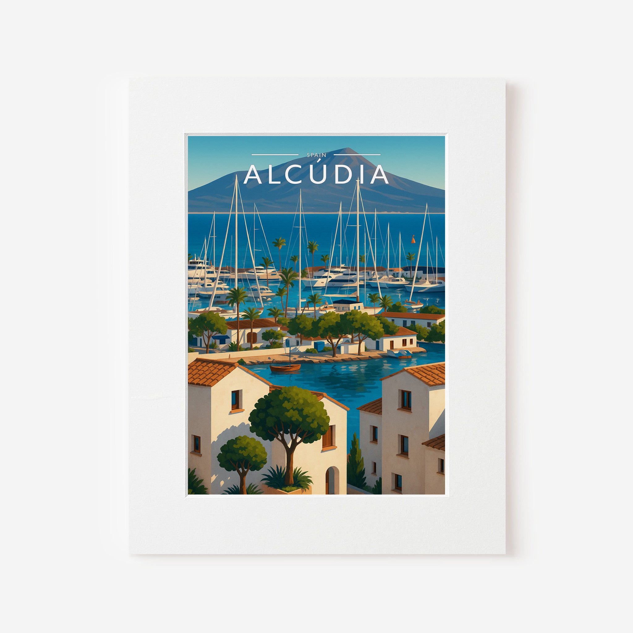 Alcúdia #2 Travel Poster in a white mount