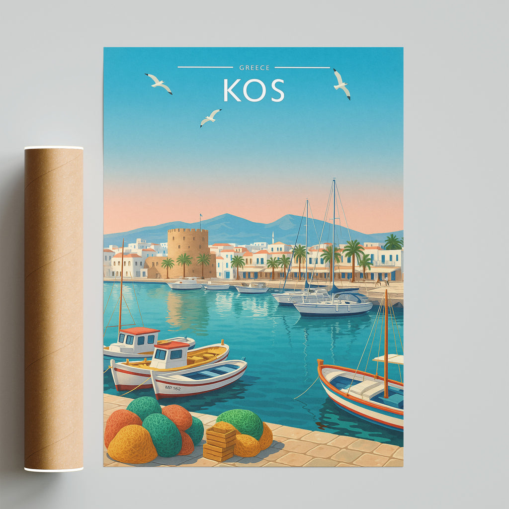Kos #2 Travel Poster - fine art print with shipping tube